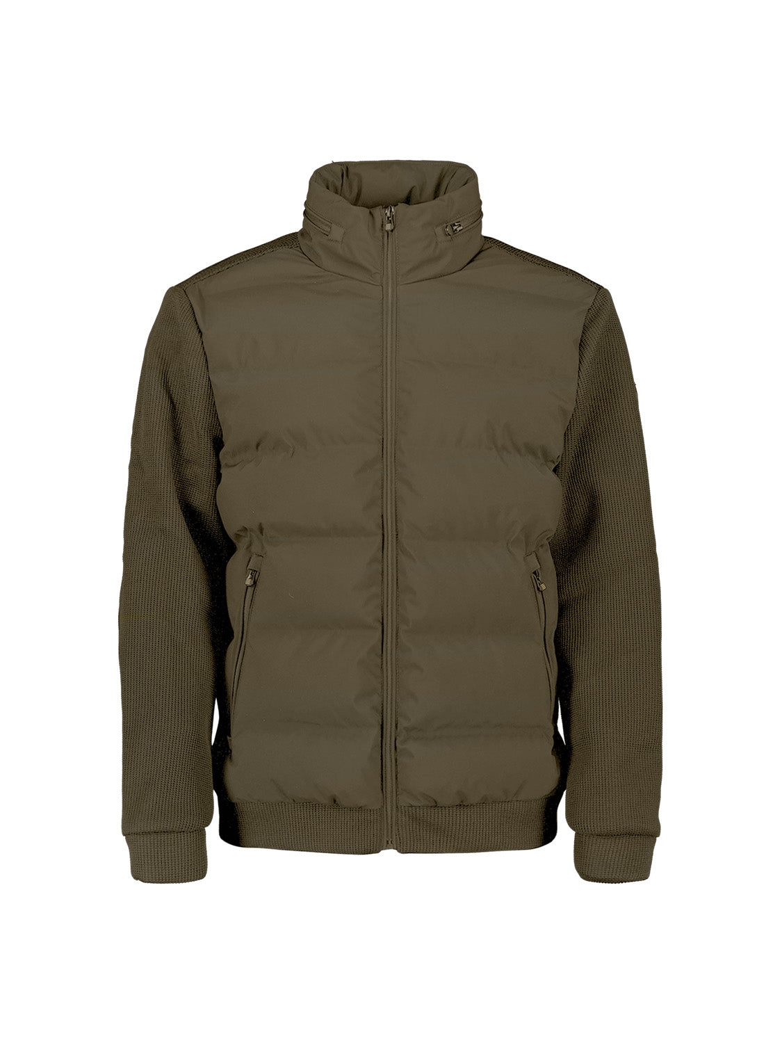 Jacket Short Fit Sealed Knitted Mix | Army