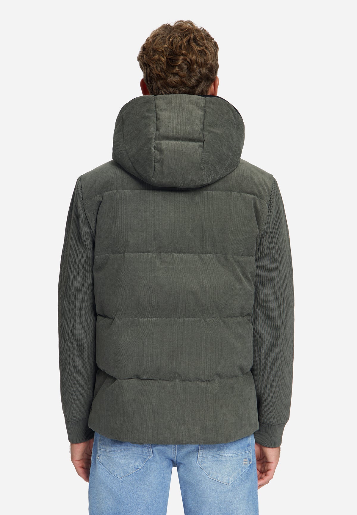 Veste à capuche en velours côtelé mélangé | Army