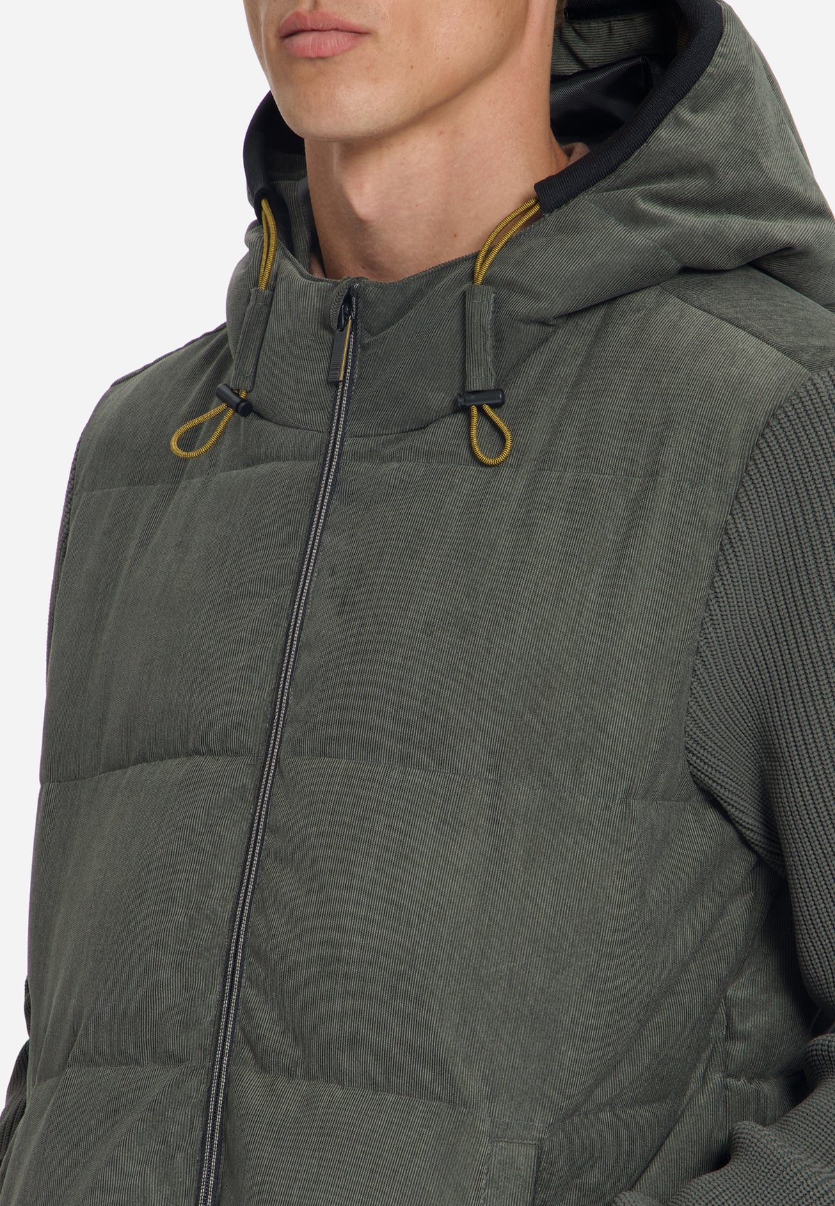 Veste à capuche en velours côtelé mélangé | Army