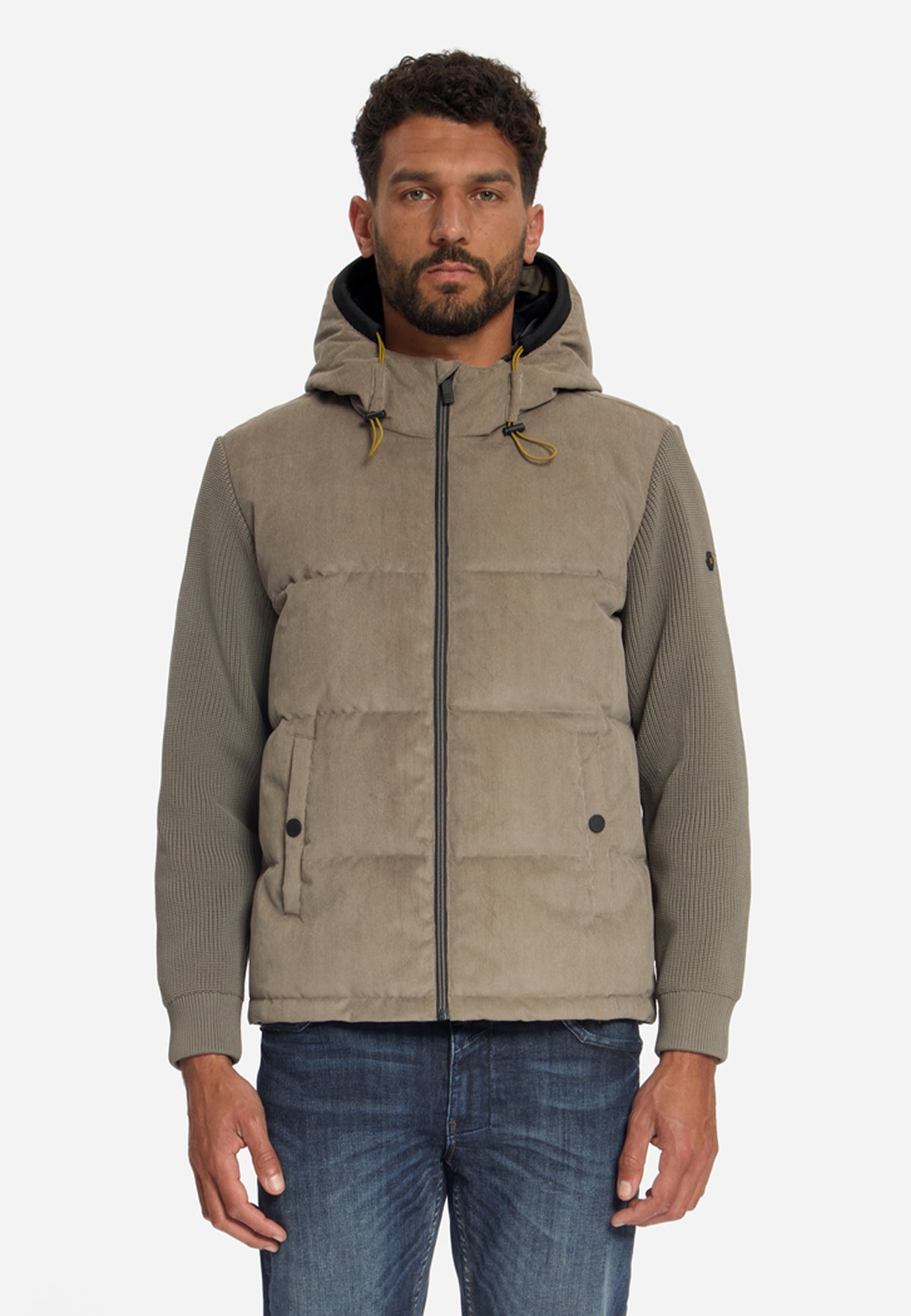 Veste à capuche en velours côtelé mélangé | Mud