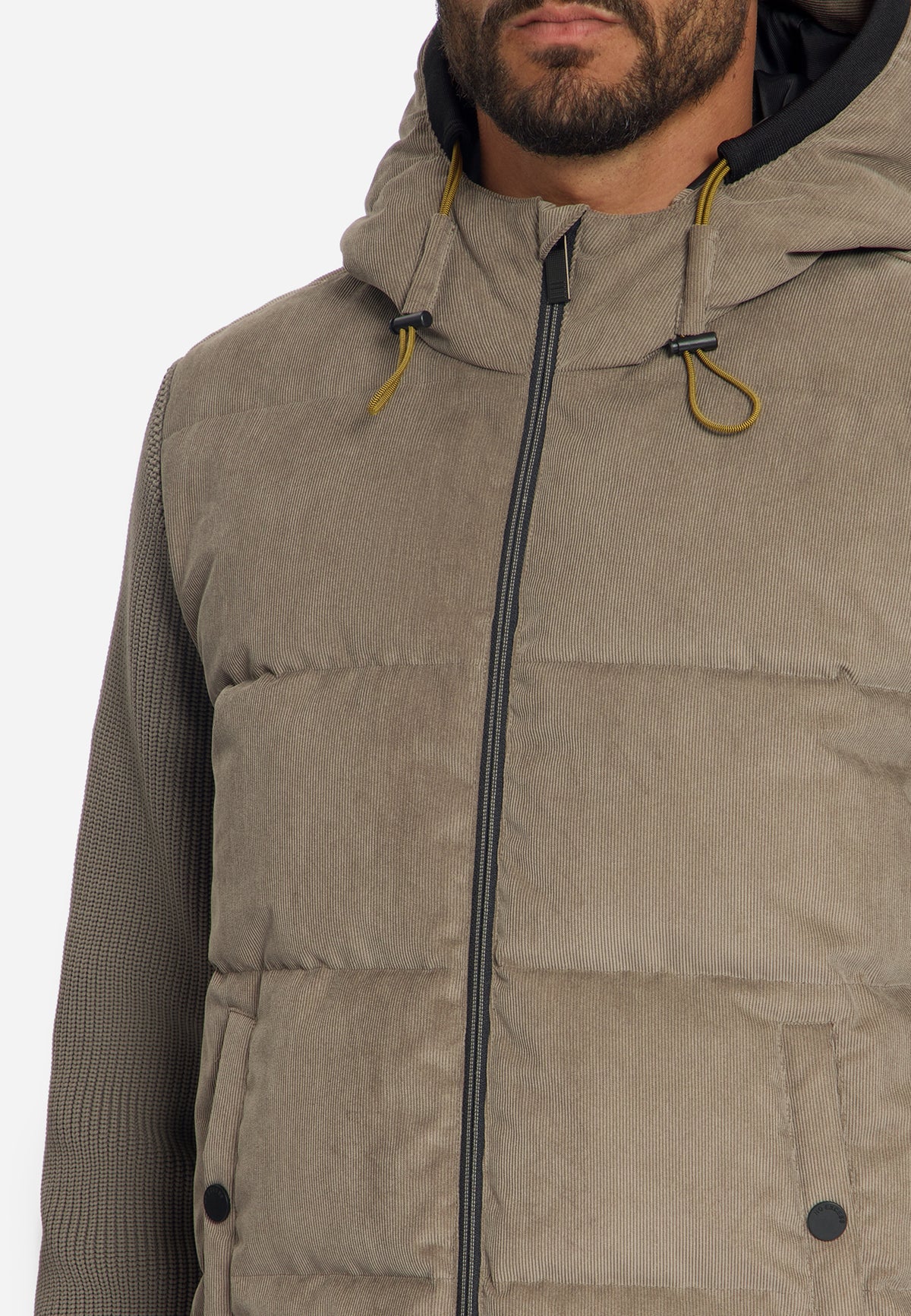Veste à capuche en velours côtelé mélangé | Mud