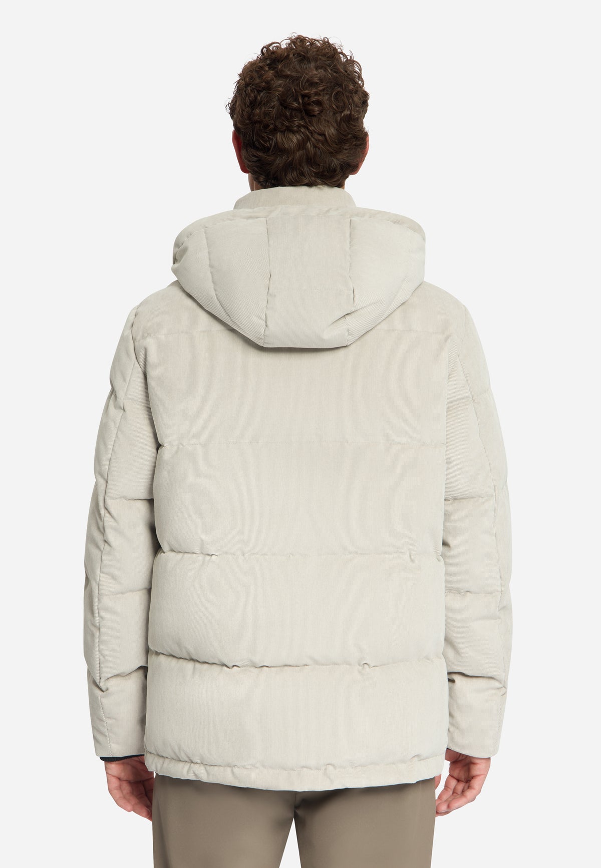 Veste à capuche en velours côtelé | Stone