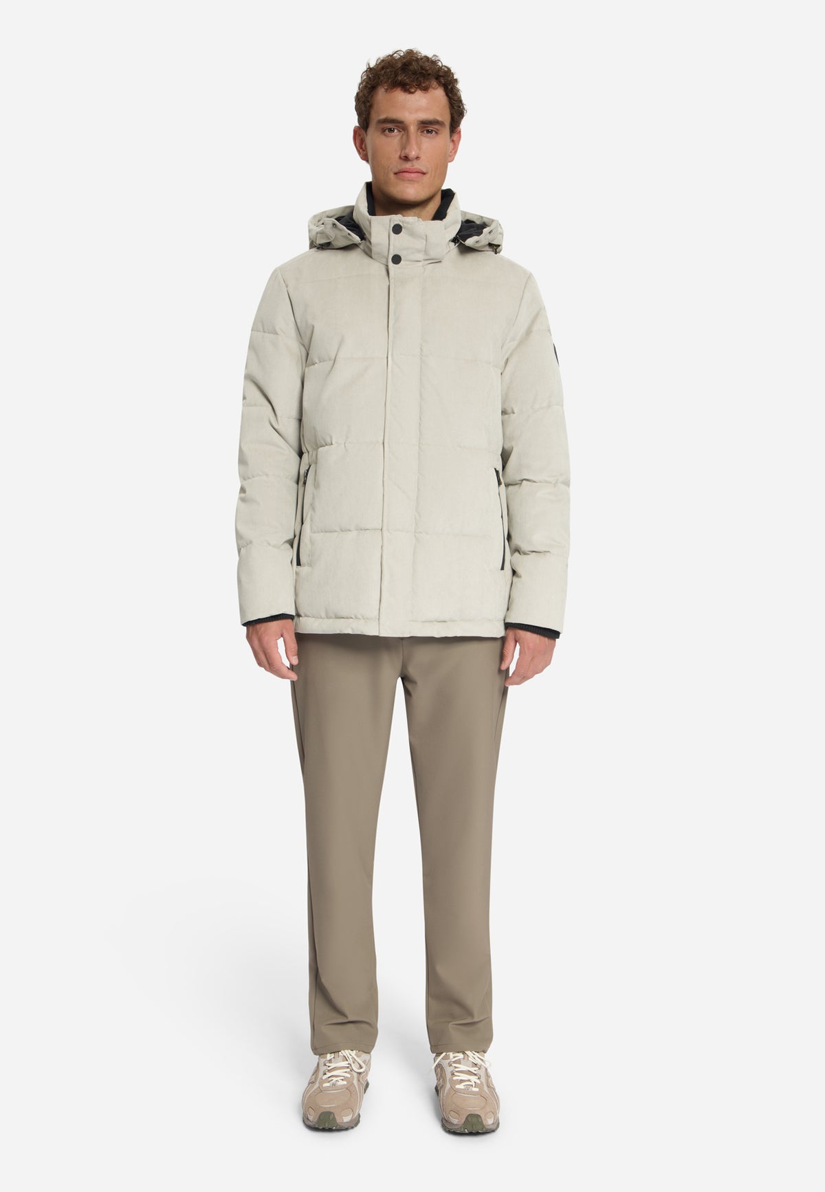 Veste à capuche en velours côtelé | Stone