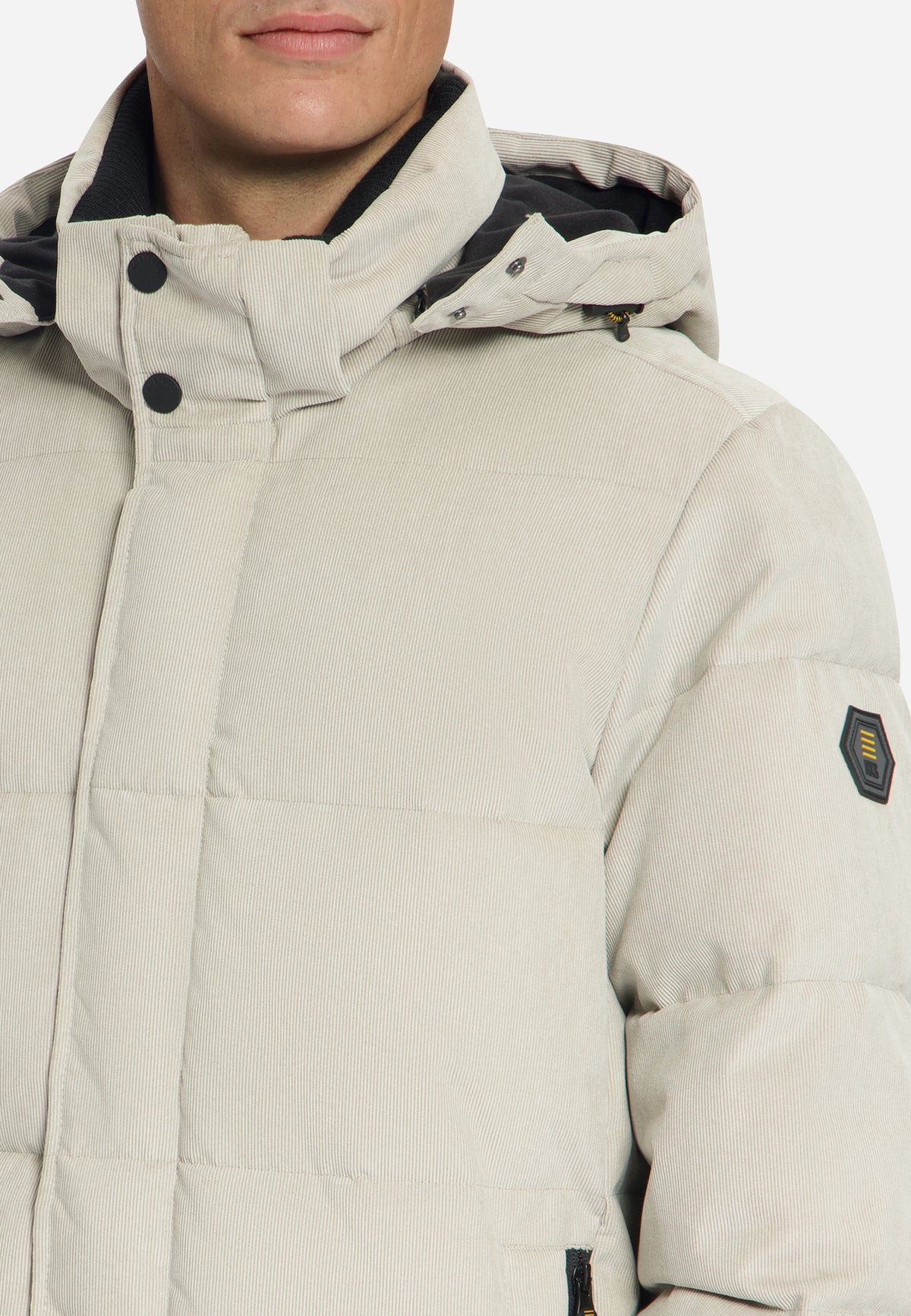 Veste à capuche en velours côtelé | Stone
