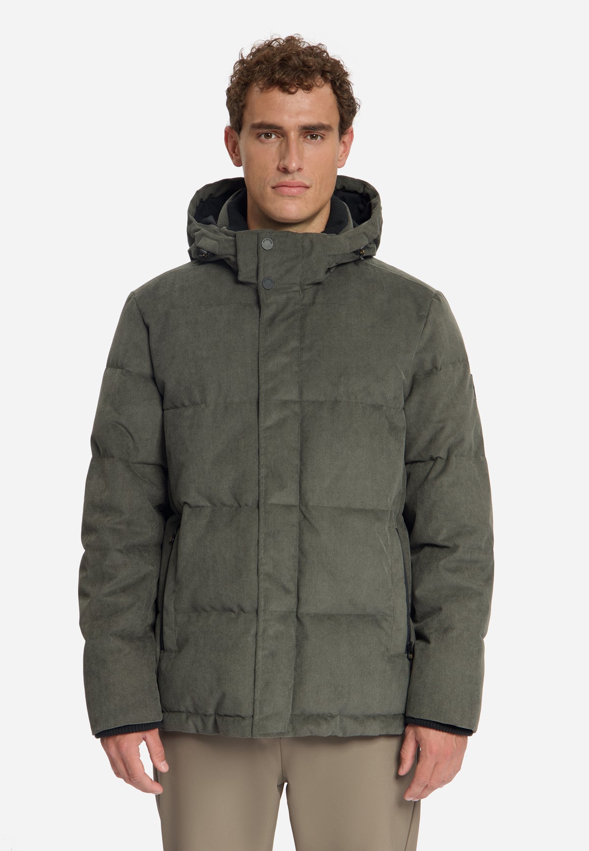 Veste à capuche en velours côtelé | Army