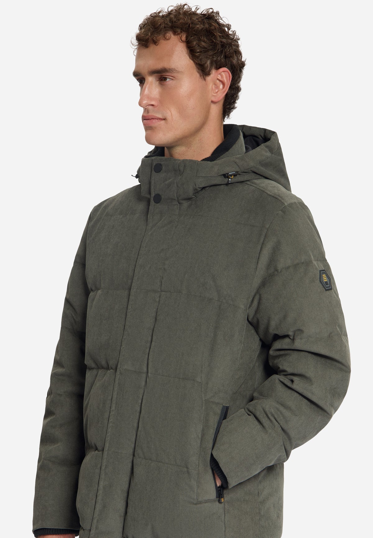 Veste à capuche en velours côtelé | Army