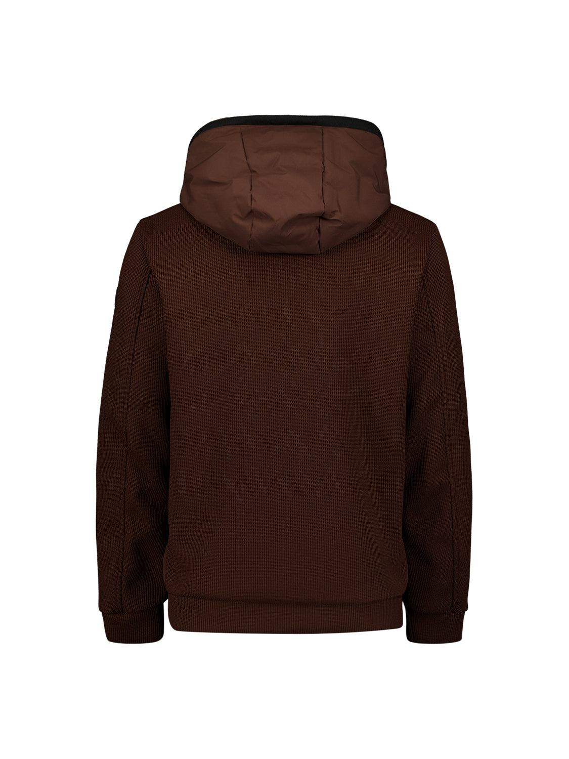 Jacket Short Fit Sealed Hooded Knitted Mix | Dark Brown