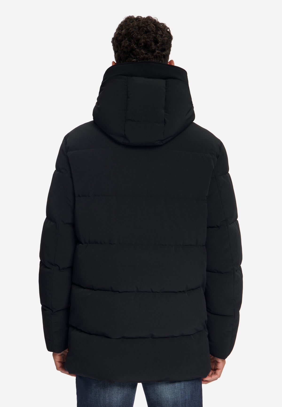 Gewatteerde parka jas met capuchon | Black