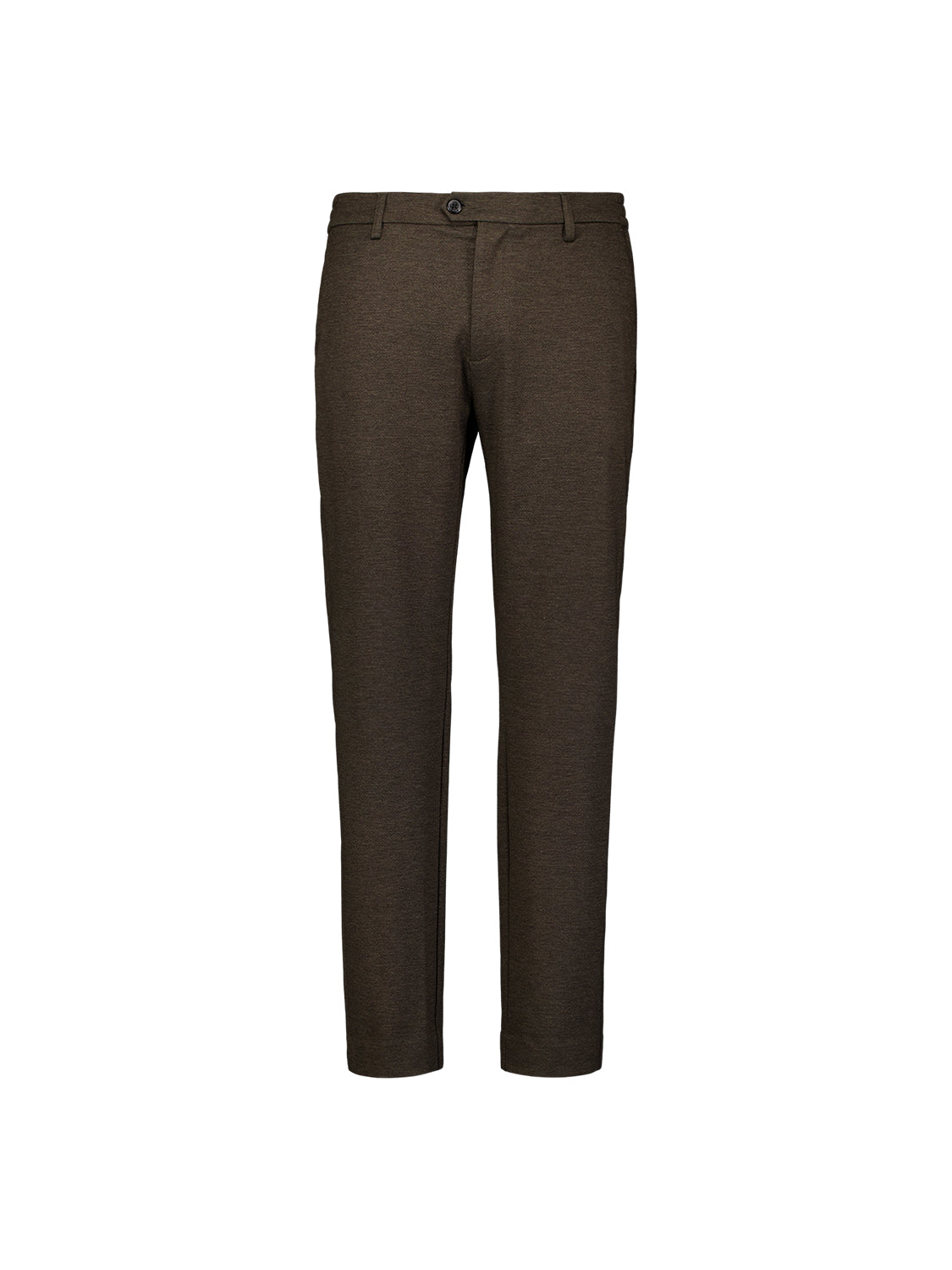 Broek van jersey in Melange-kleur, regular fit | Dark Brown