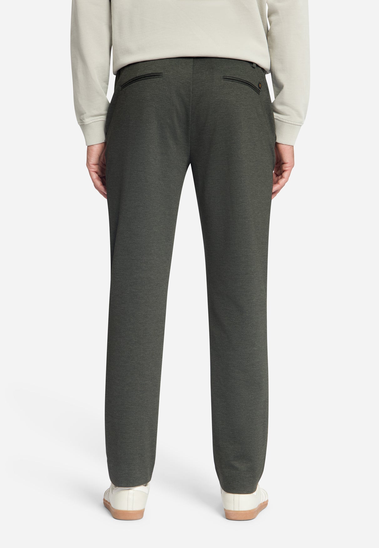 Broek van jersey Melange, regular fit | Army