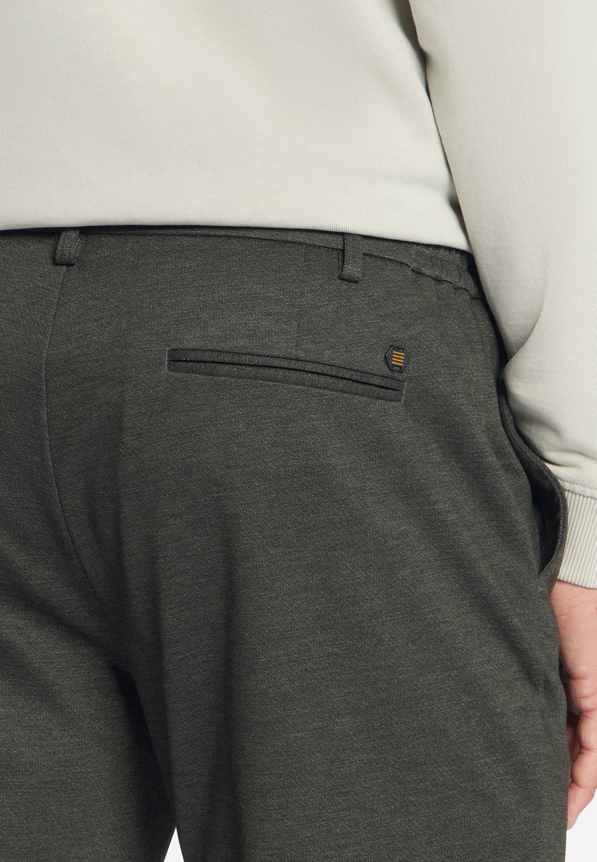Broek van jersey Melange, regular fit | Army