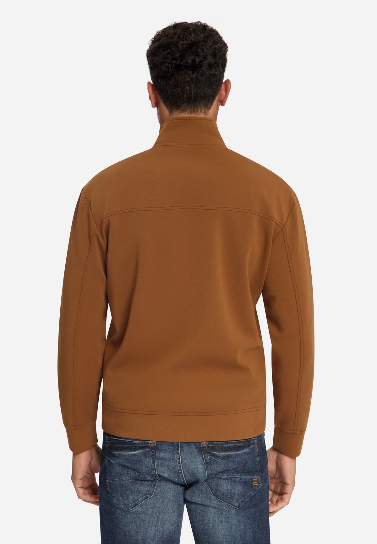 Sweater met volledige ritssluiting | Caramel