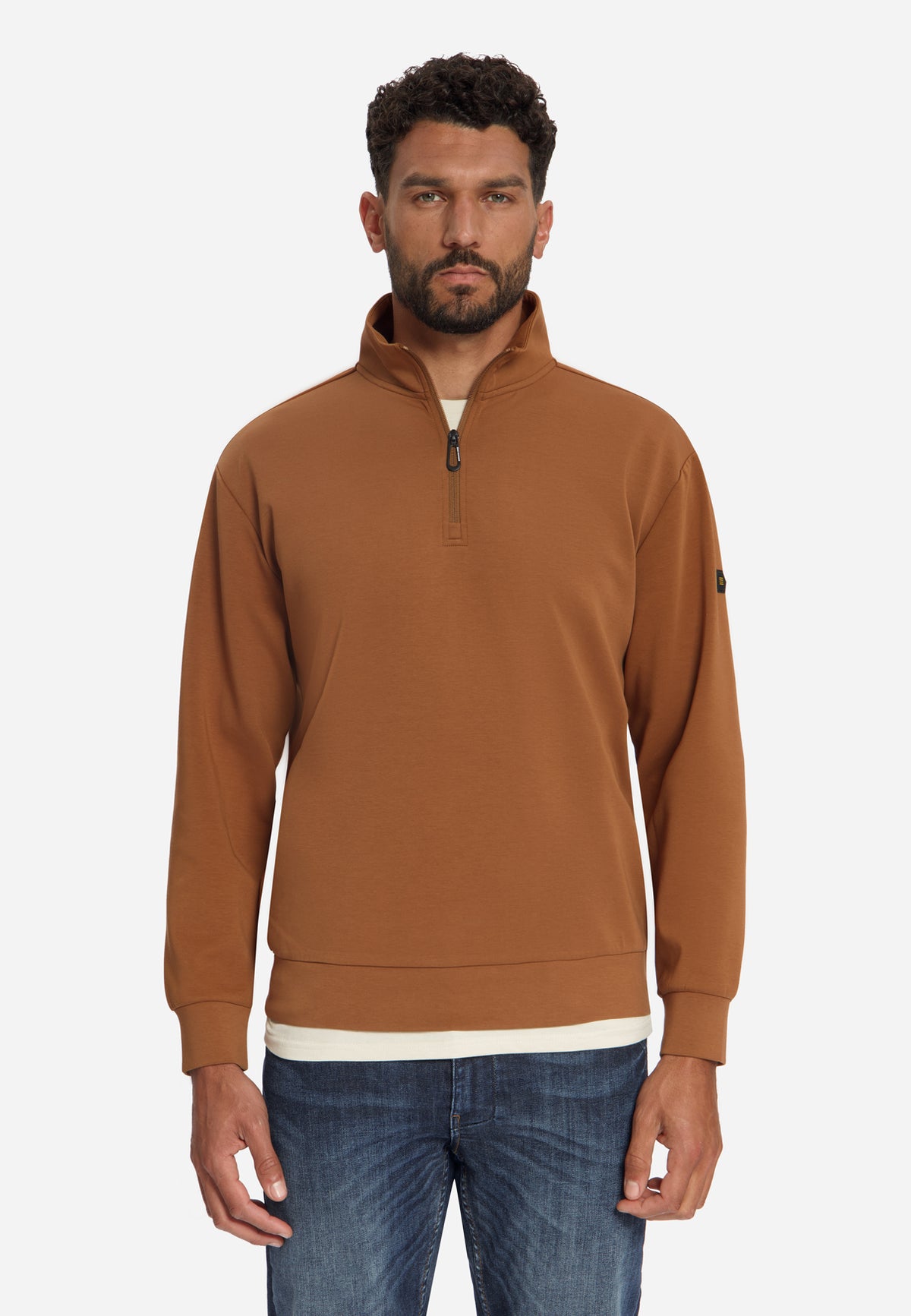 Half-zip sweater | Caramel