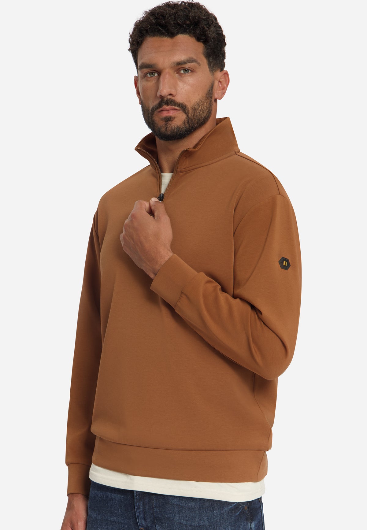 Half-zip sweater | Caramel