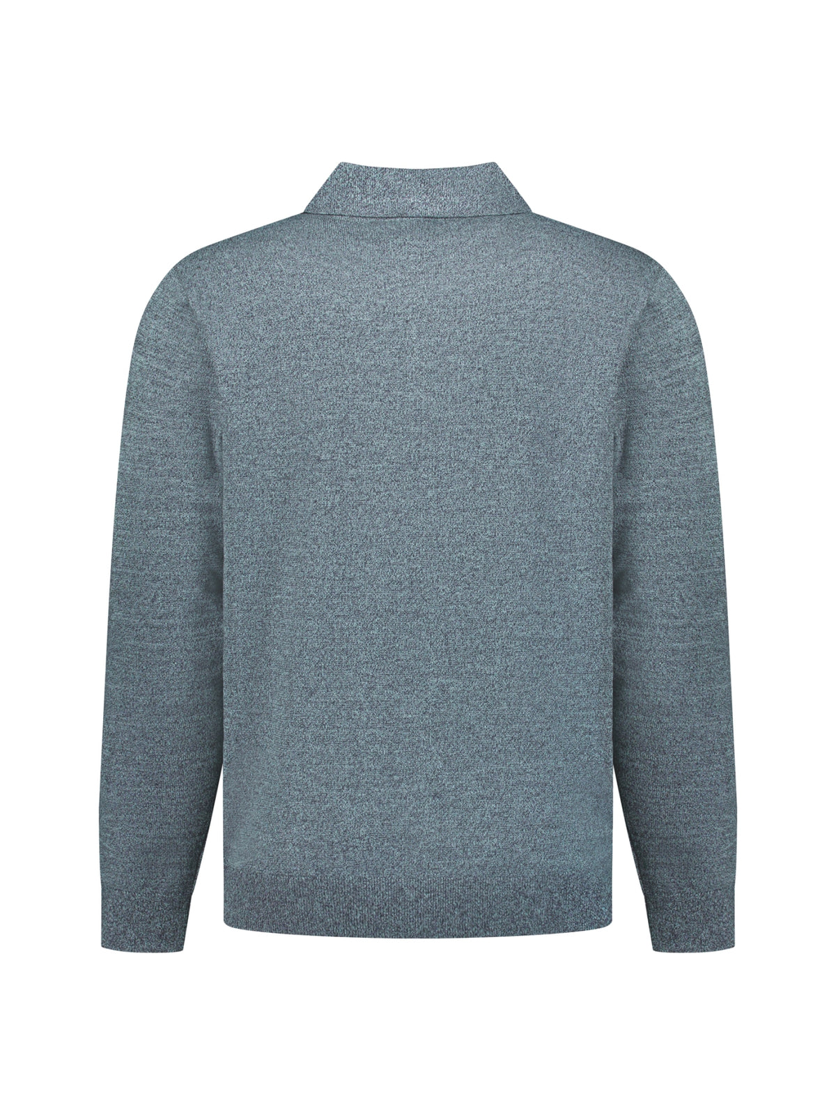 Melange Polo Jumper | Dusty Blue