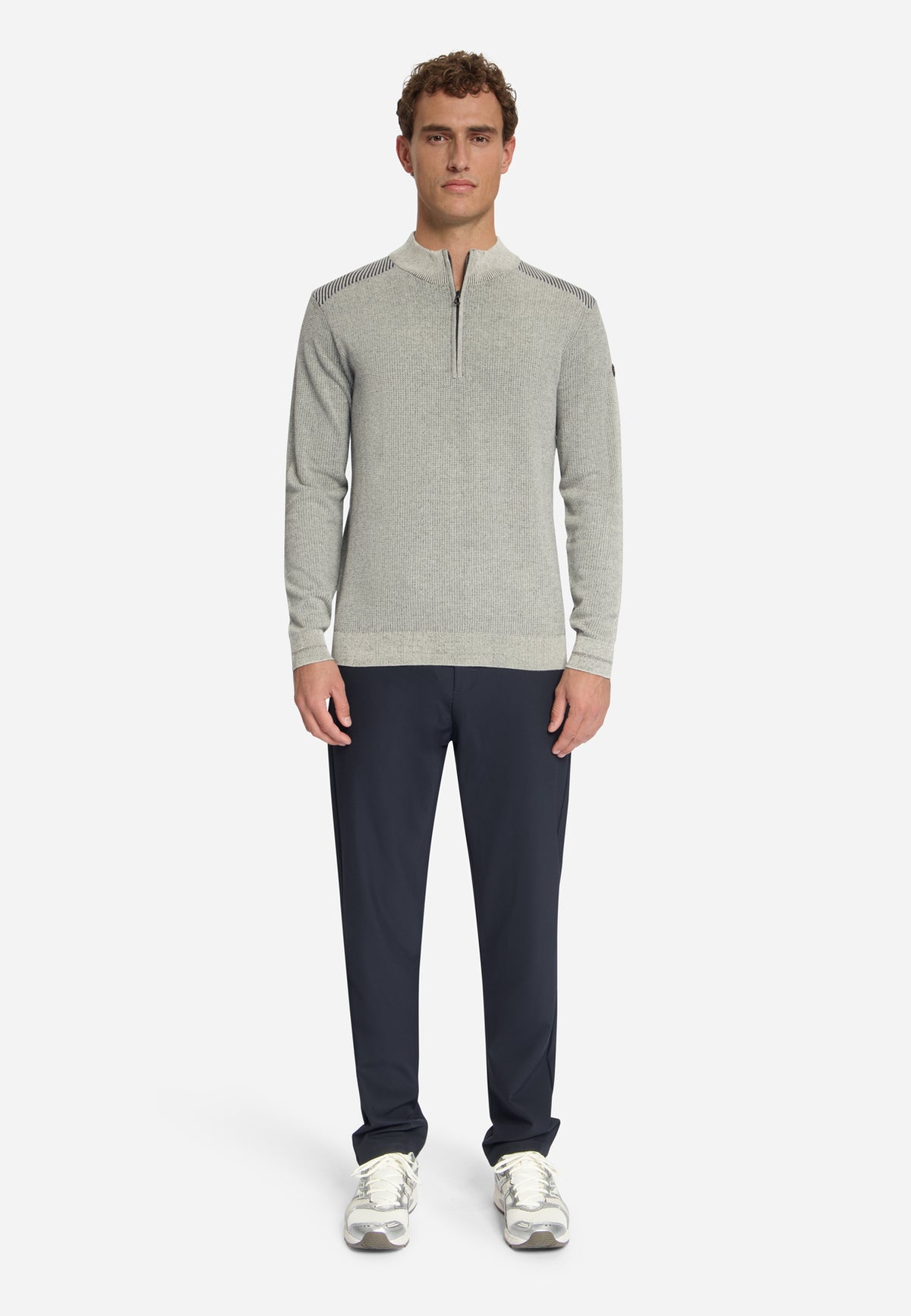 Pull à demi-zip plaqué | Stone