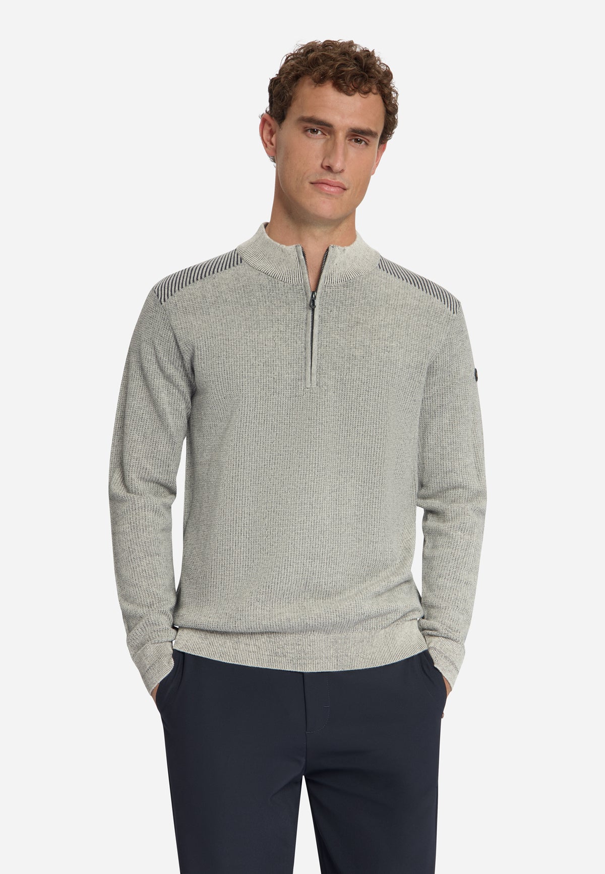 Pull à demi-zip plaqué | Stone