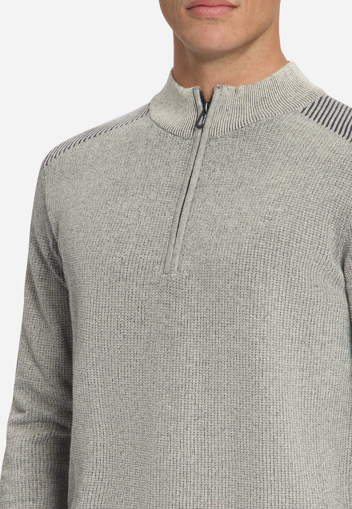 Pull à demi-zip plaqué | Stone