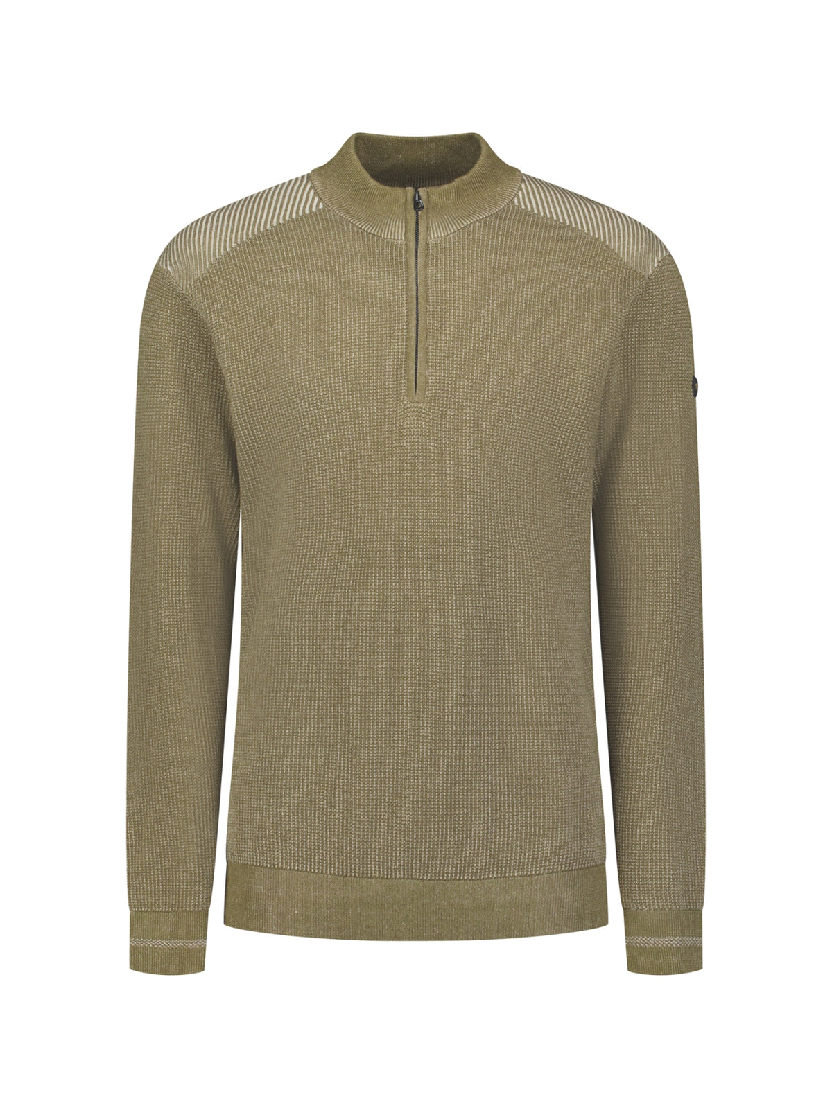 Plated half-zip trui | Moss
