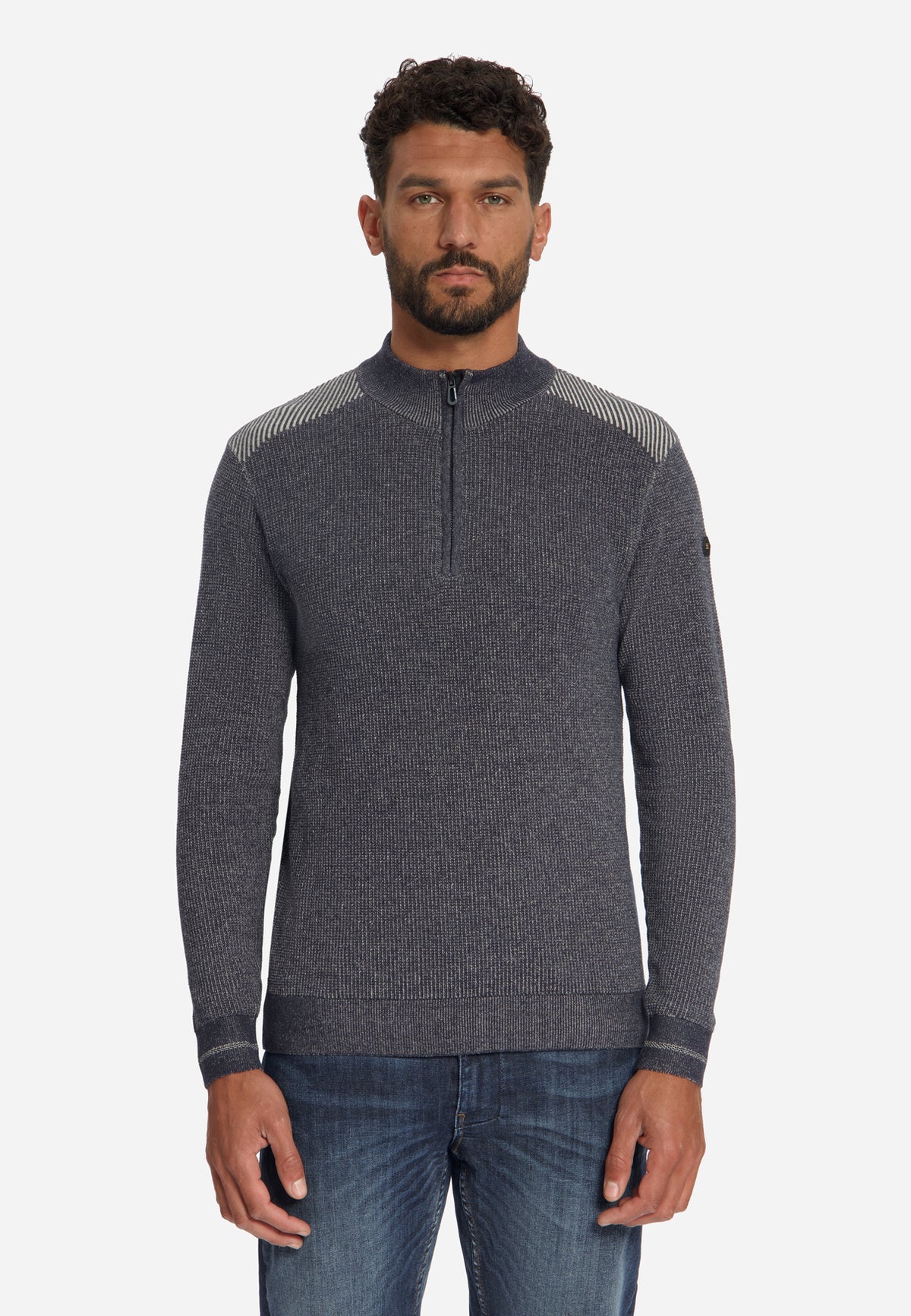 Plated half-zip trui | Dark Night