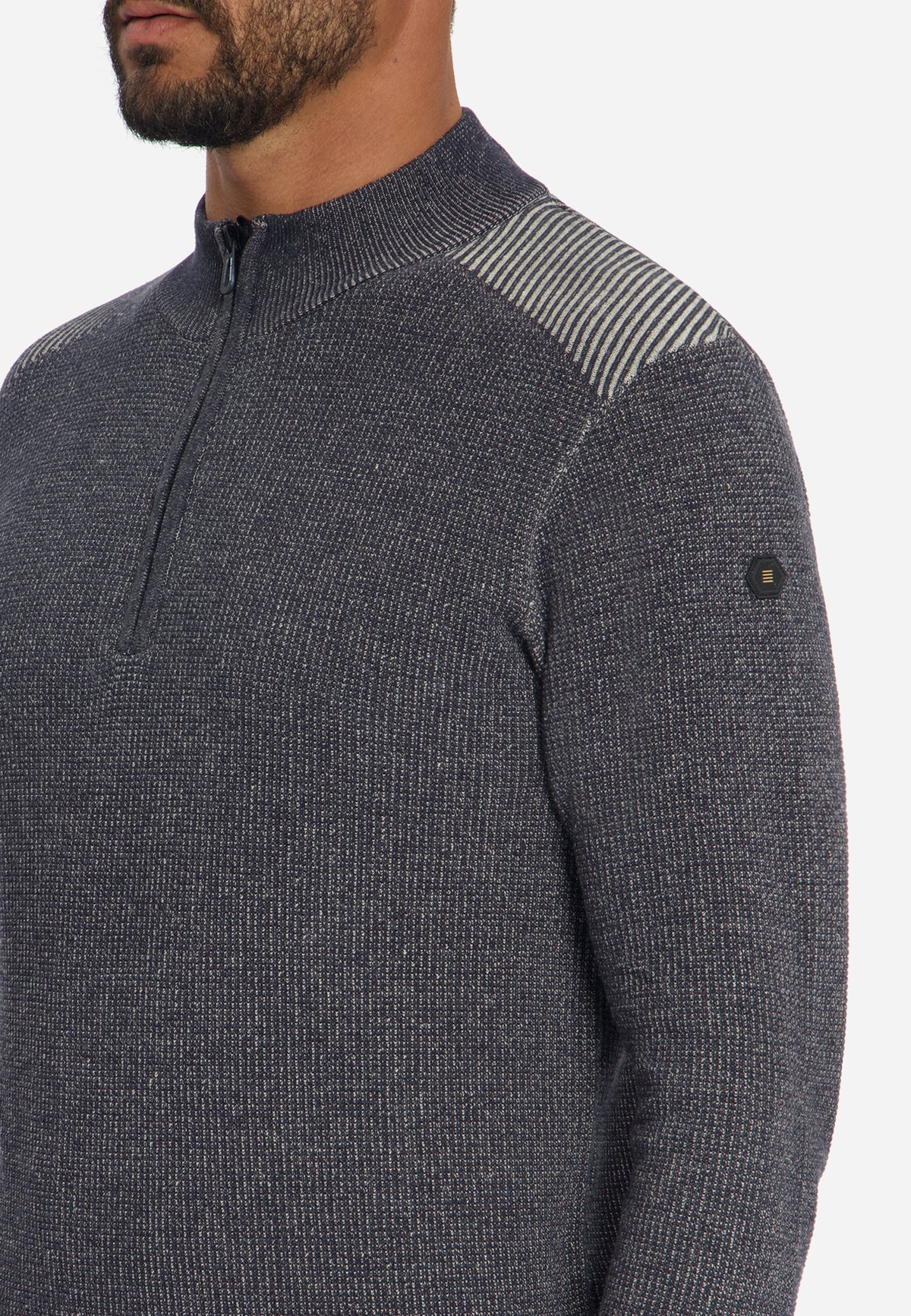 Plated half-zip trui | Dark Night