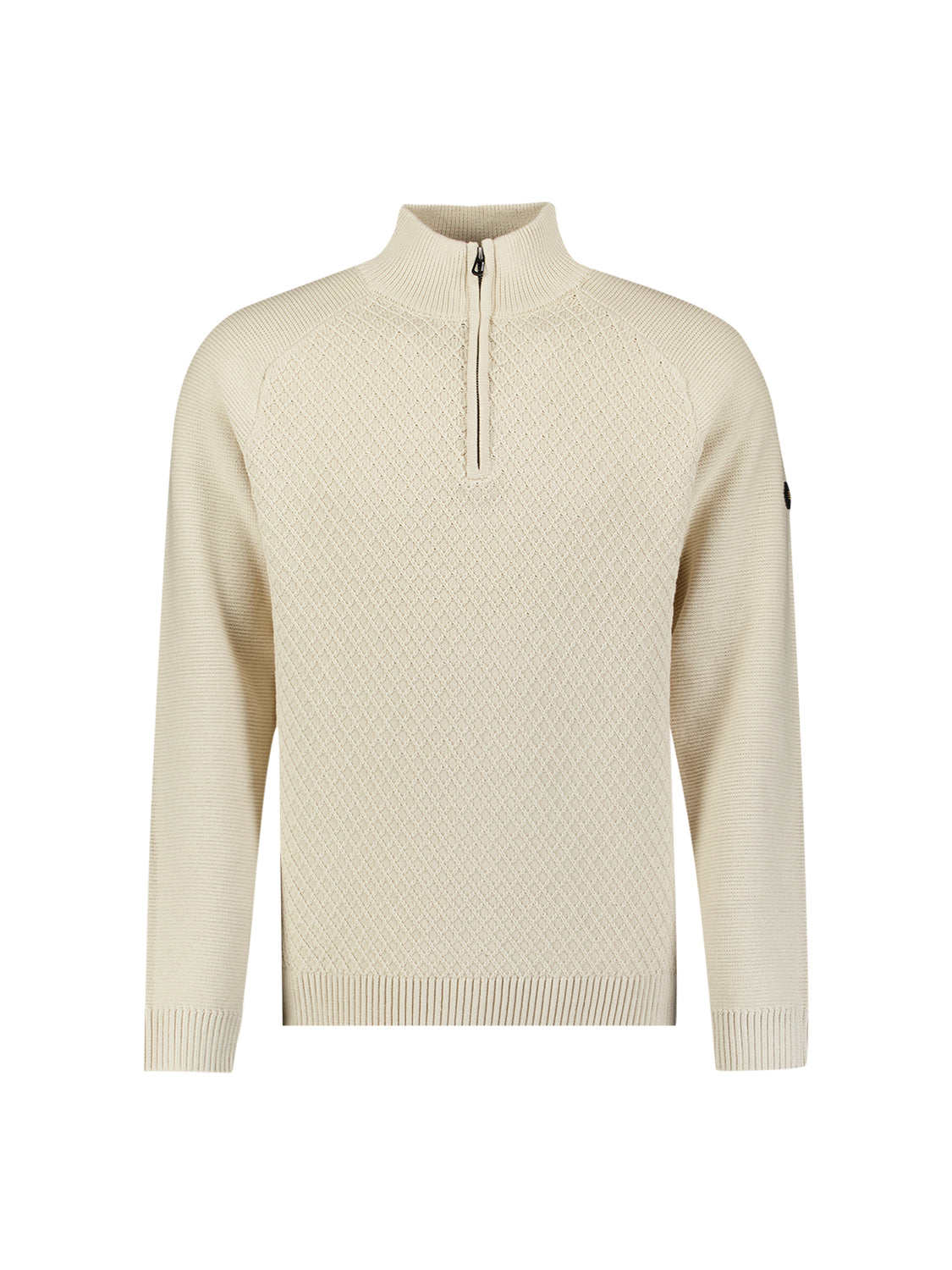 Pull à demi-zip en maille torsadée | Stone