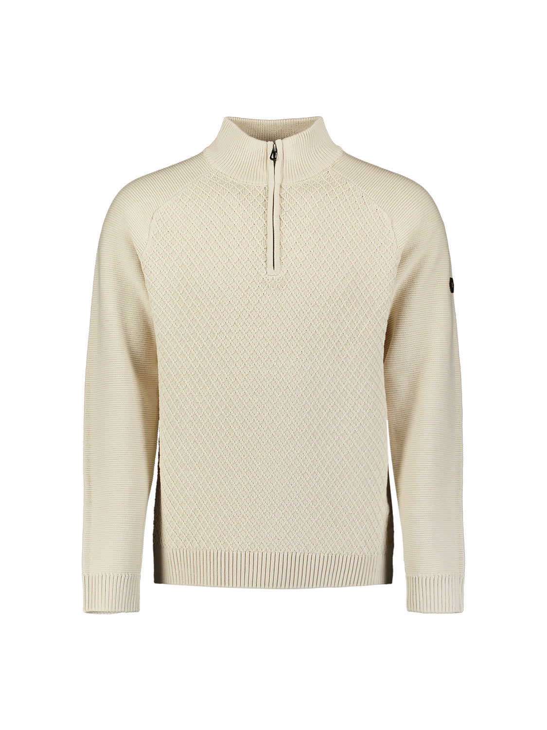 Pull à demi-zip en maille torsadée | Stone