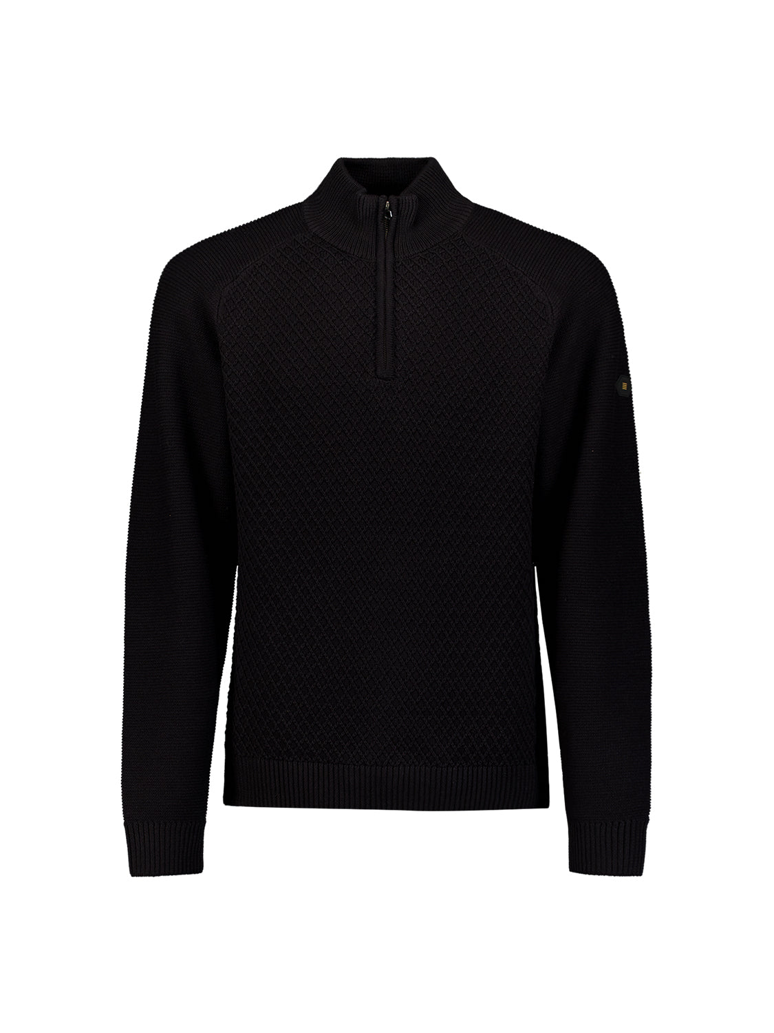 Cable Knit Half-Zip Jumper | Black