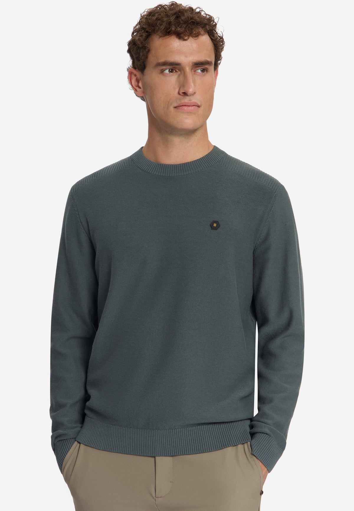 Crew Neck Jumper | Dark Steel