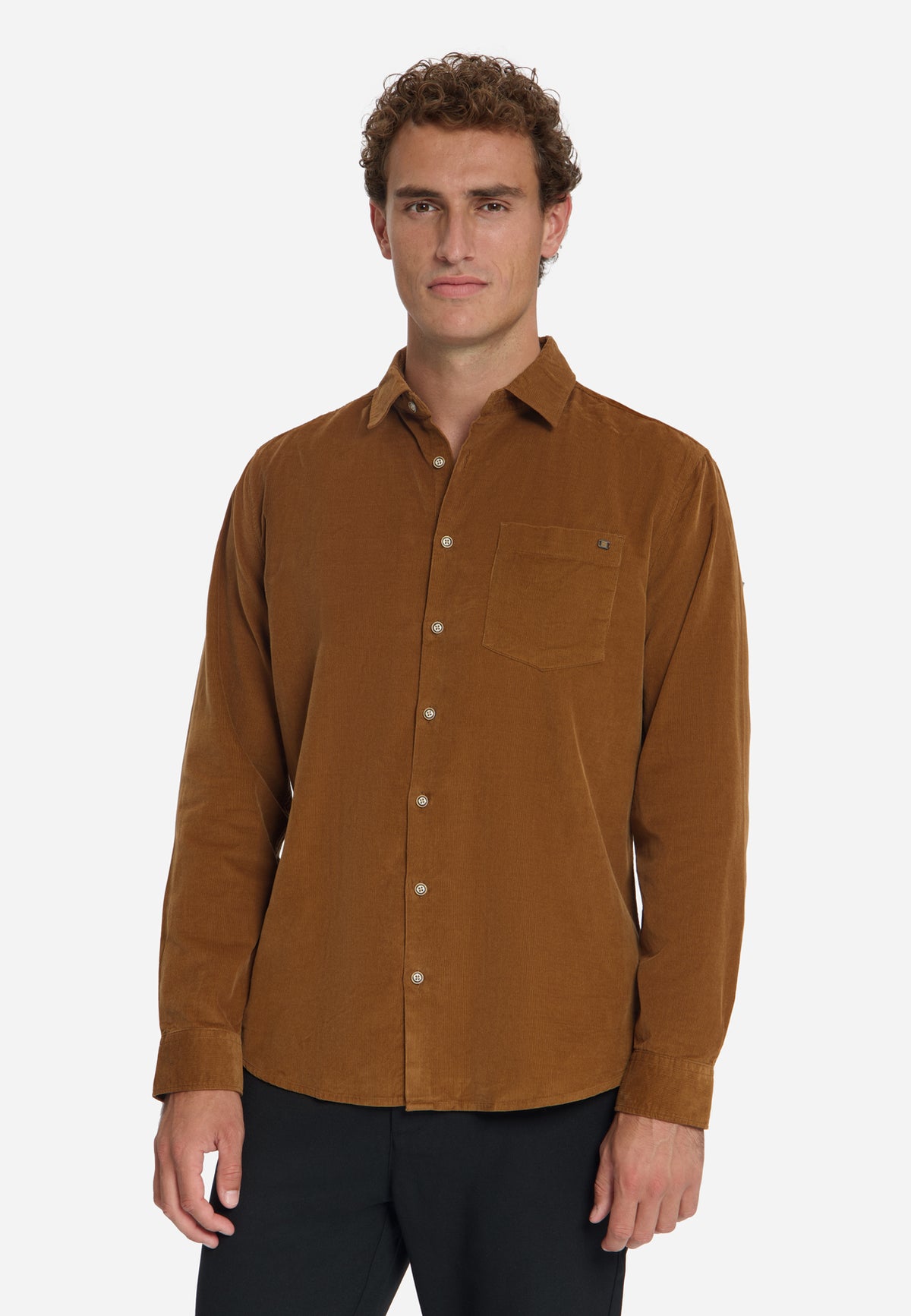 Fijn corduroy overhemd | Karamel