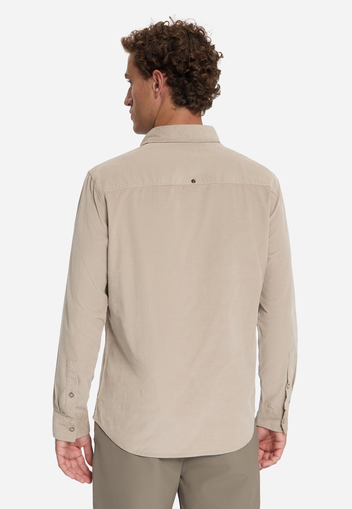 Chemise en velours côtelé fin | Cement