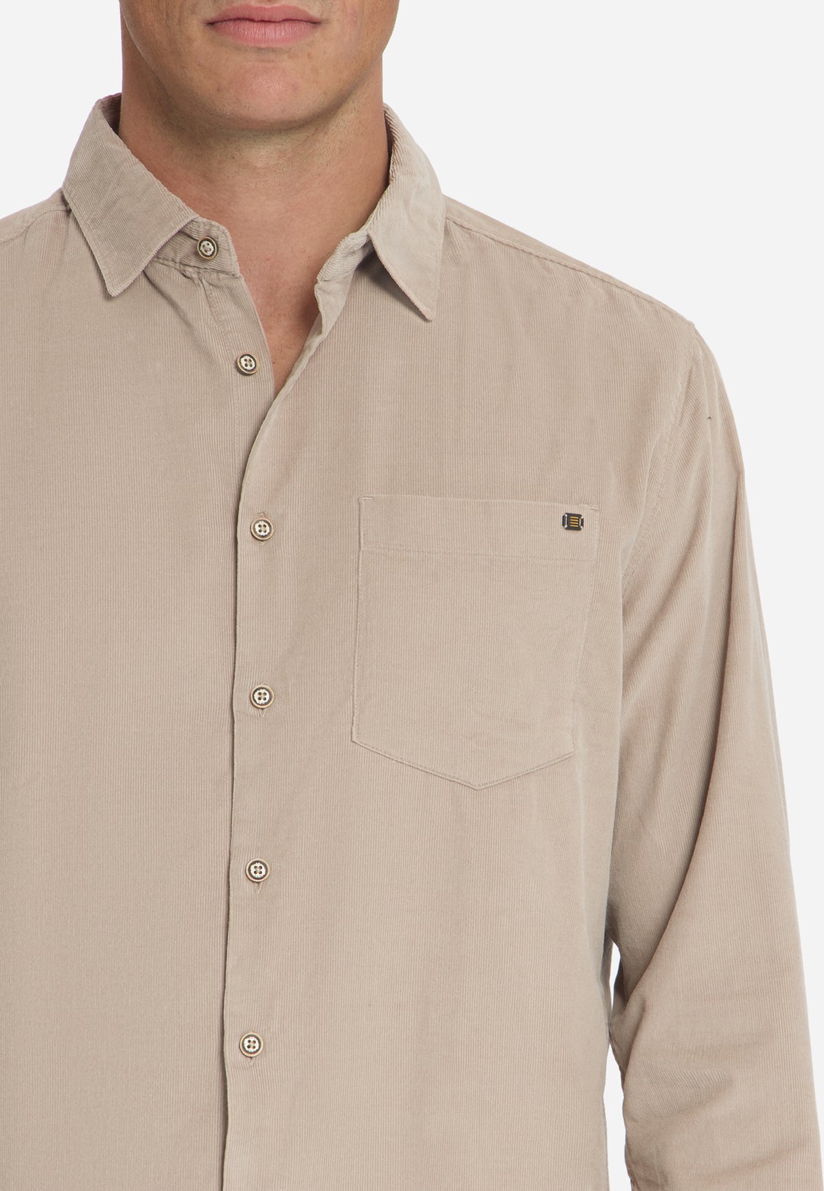 Chemise en velours côtelé fin | Cement