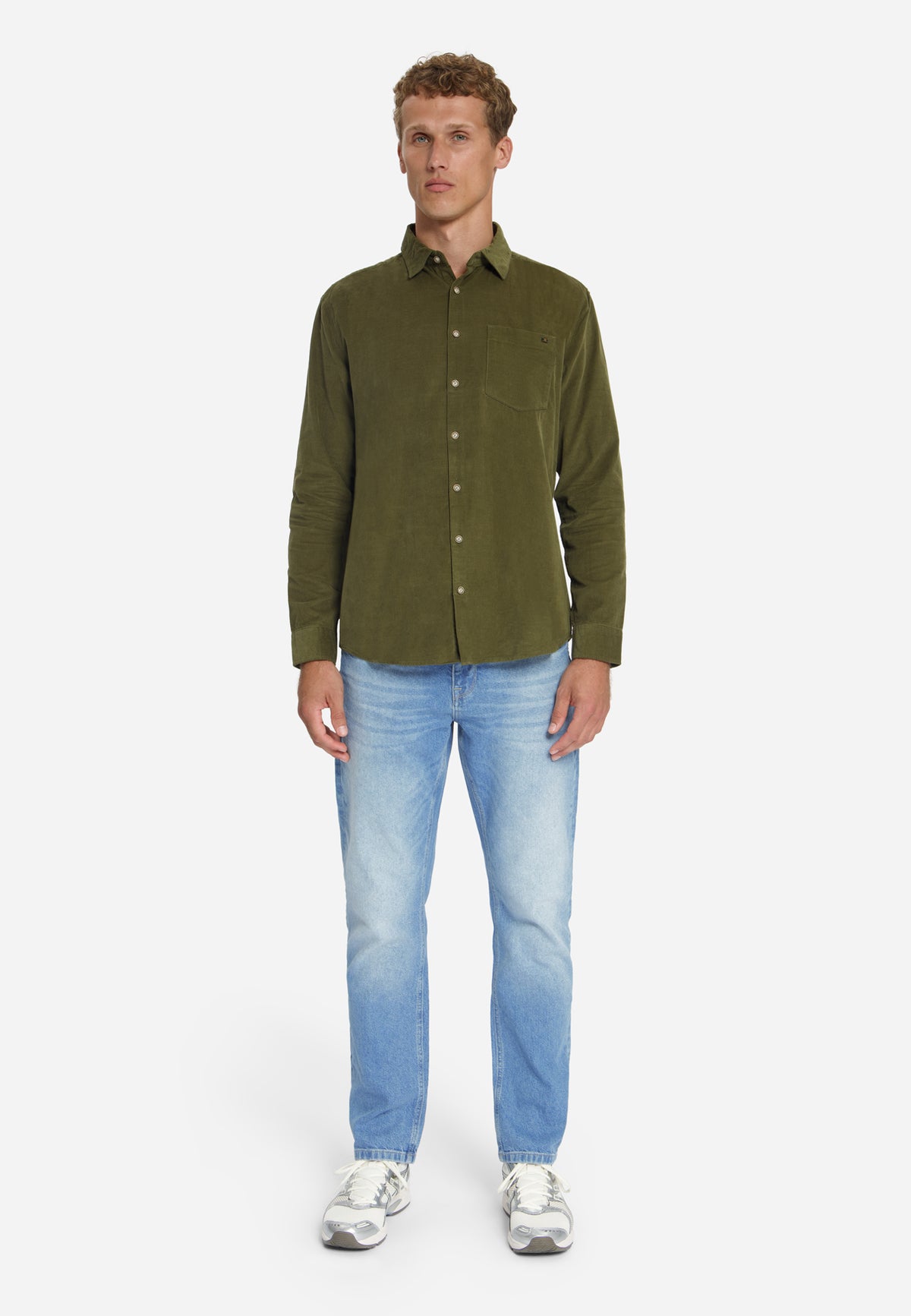 Fine Corduroy Shirt | Moss