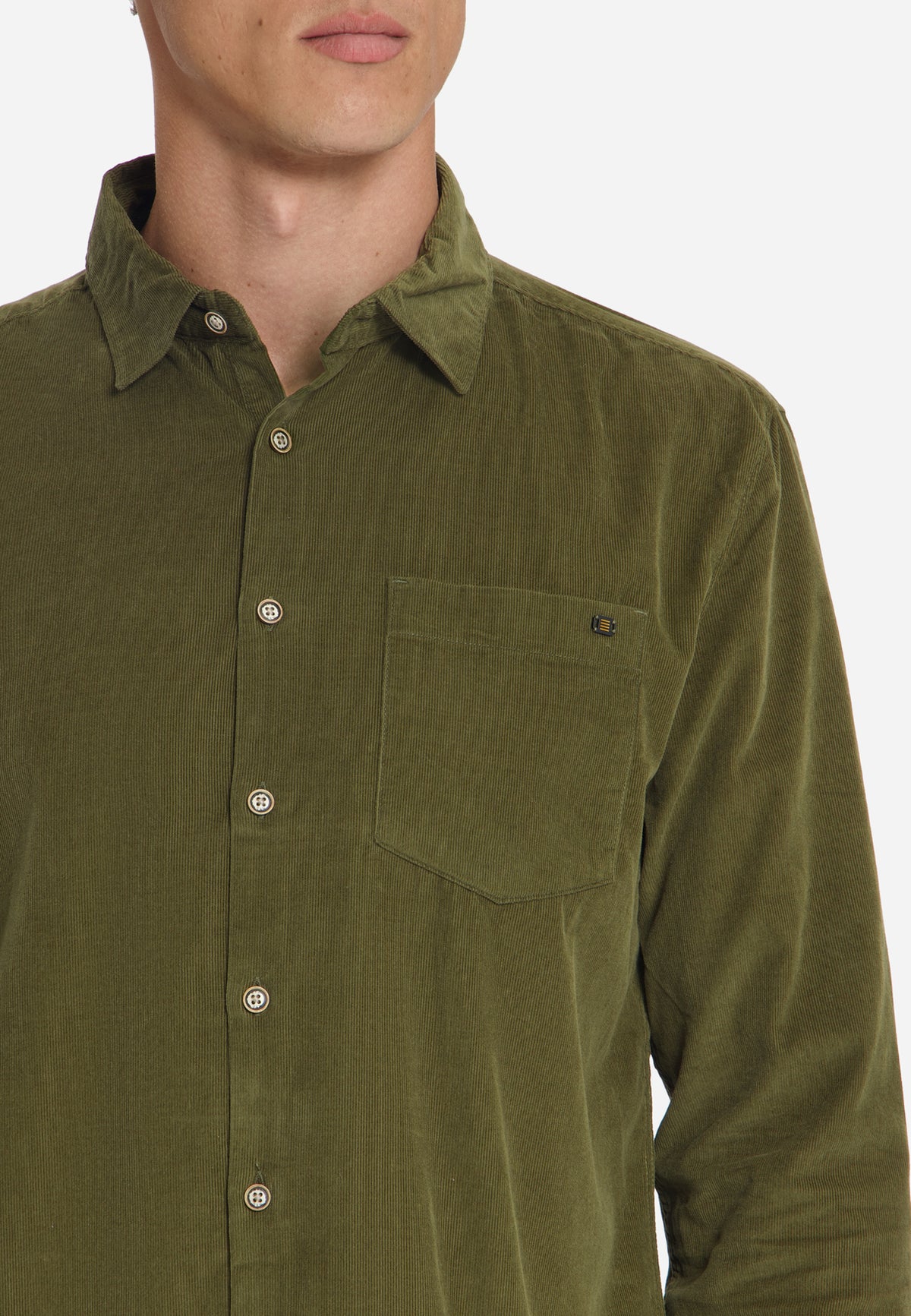 Fine Corduroy Shirt | Moss