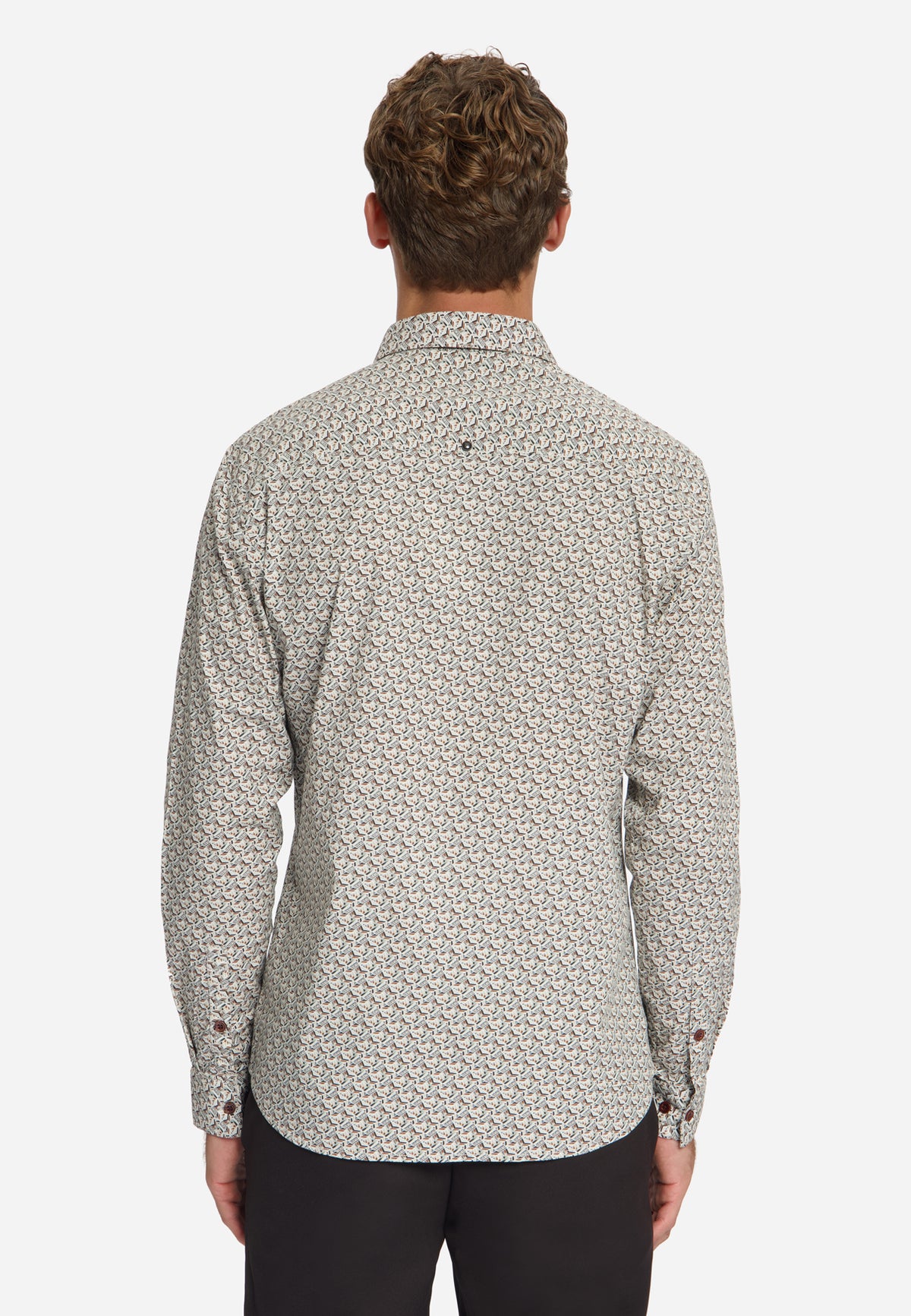 Printed Stretch Shirt | Caramel