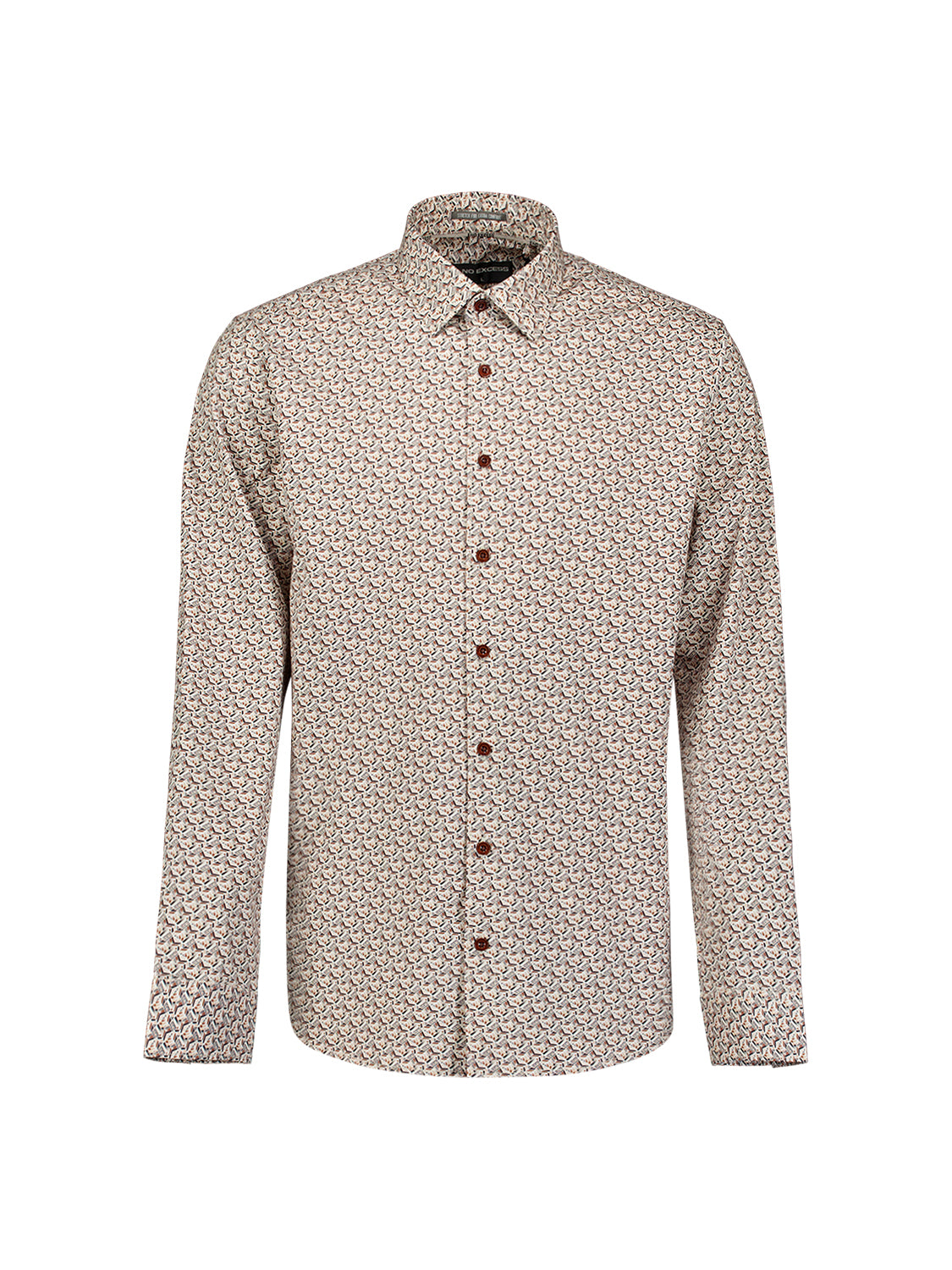 Printed Stretch Shirt | Caramel