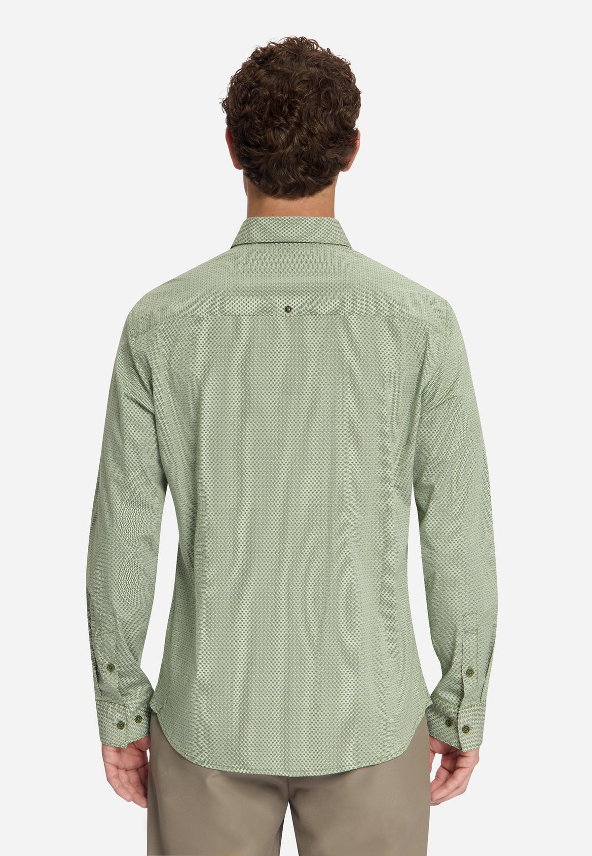 Fine Geometric Shirt | Moss