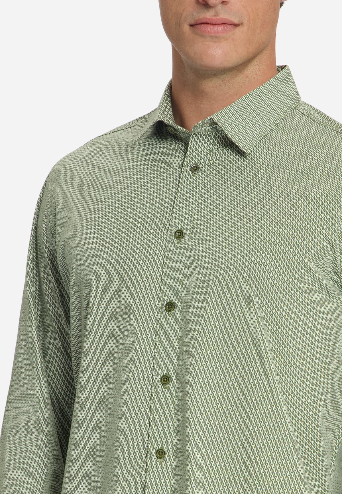 Fine Geometric Shirt | Moss