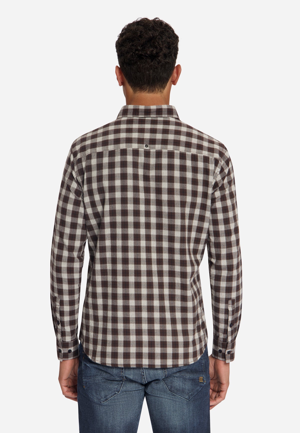 Katoenen geruit overhemd | Dark Brown