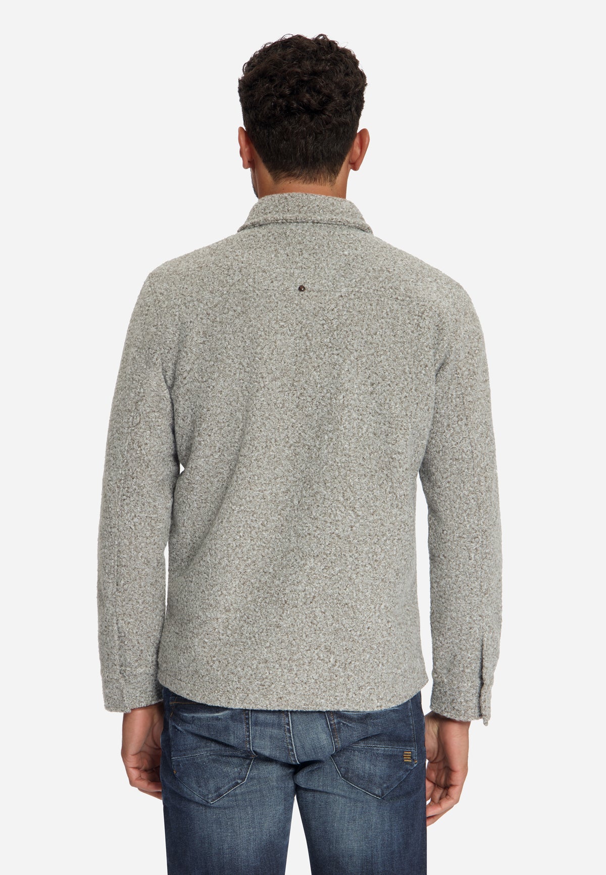 Surchemise bouclé zippée | Grey Melange