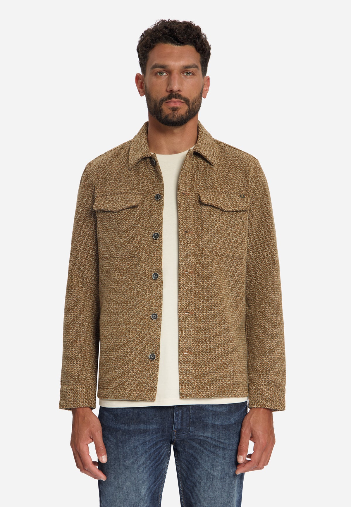 Tweed overshirt | Sand