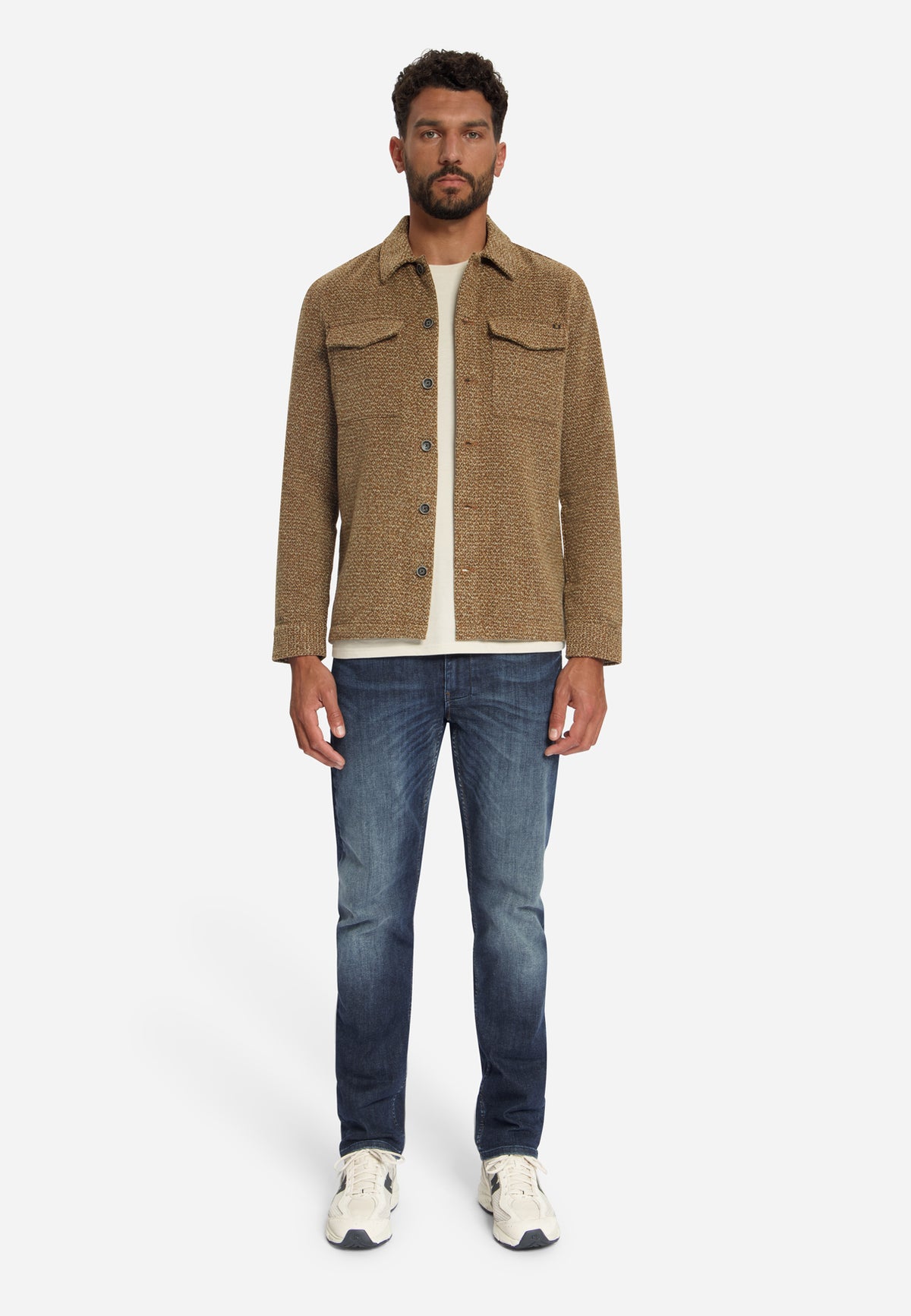 Tweed overshirt | Sand