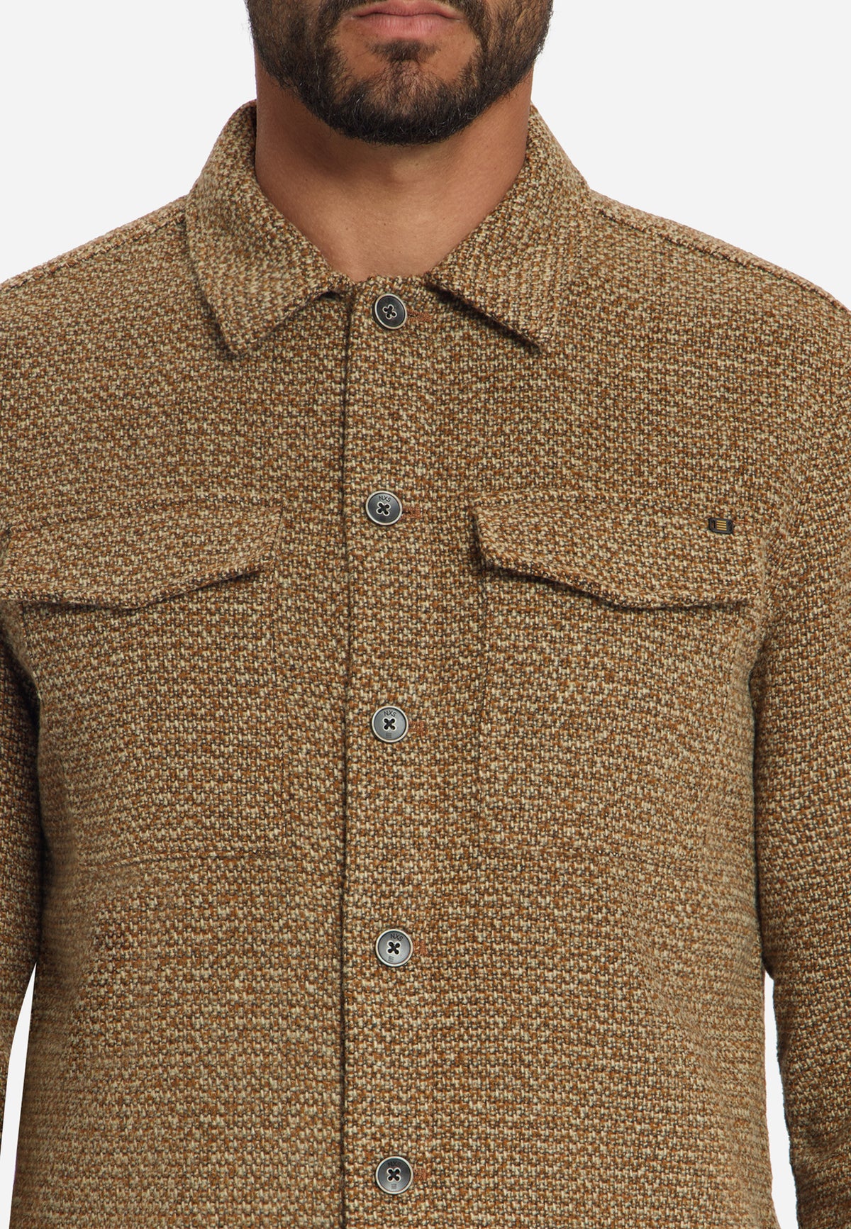 Tweed overshirt | Sand