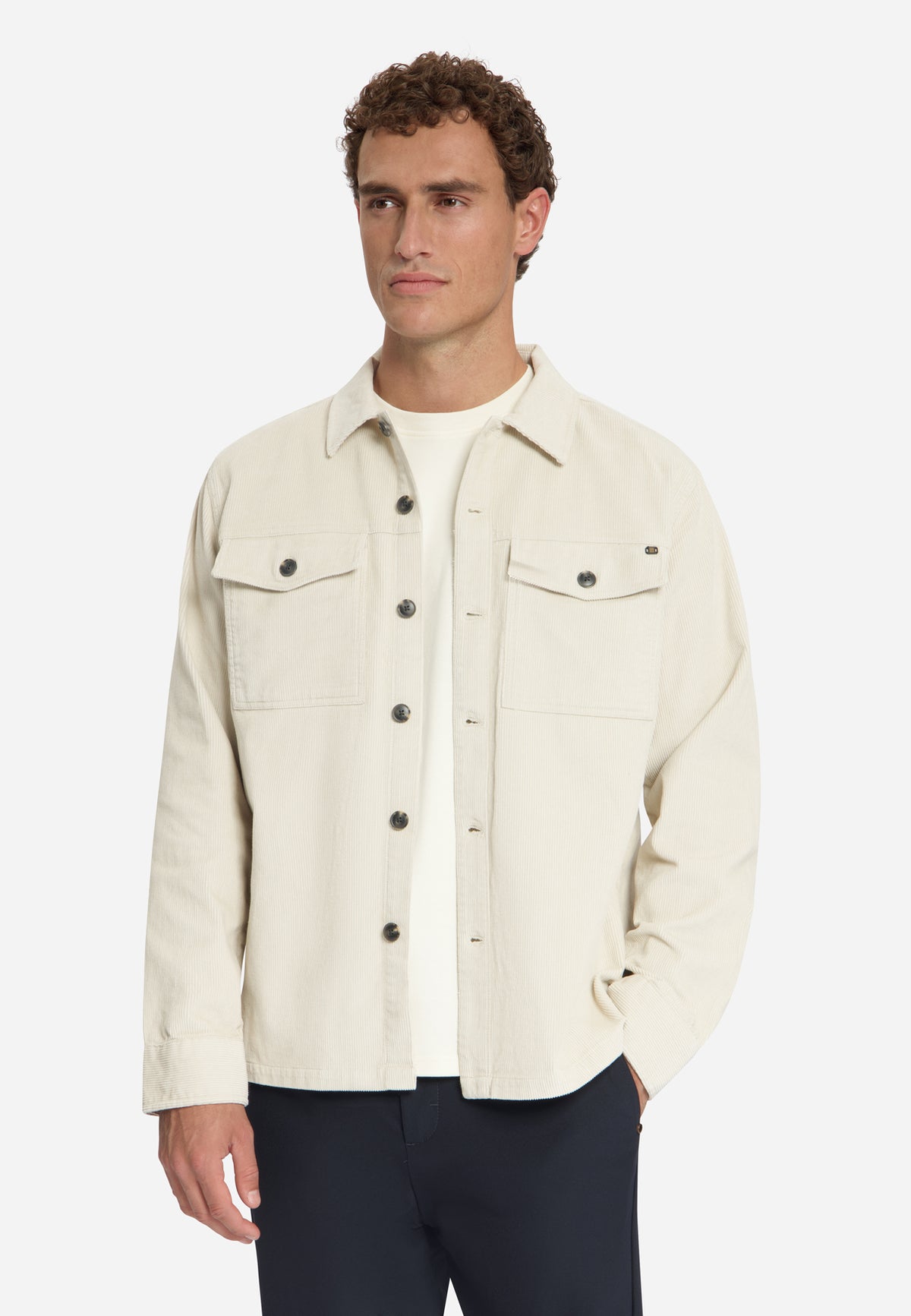 Corduroy overshirt | Stone