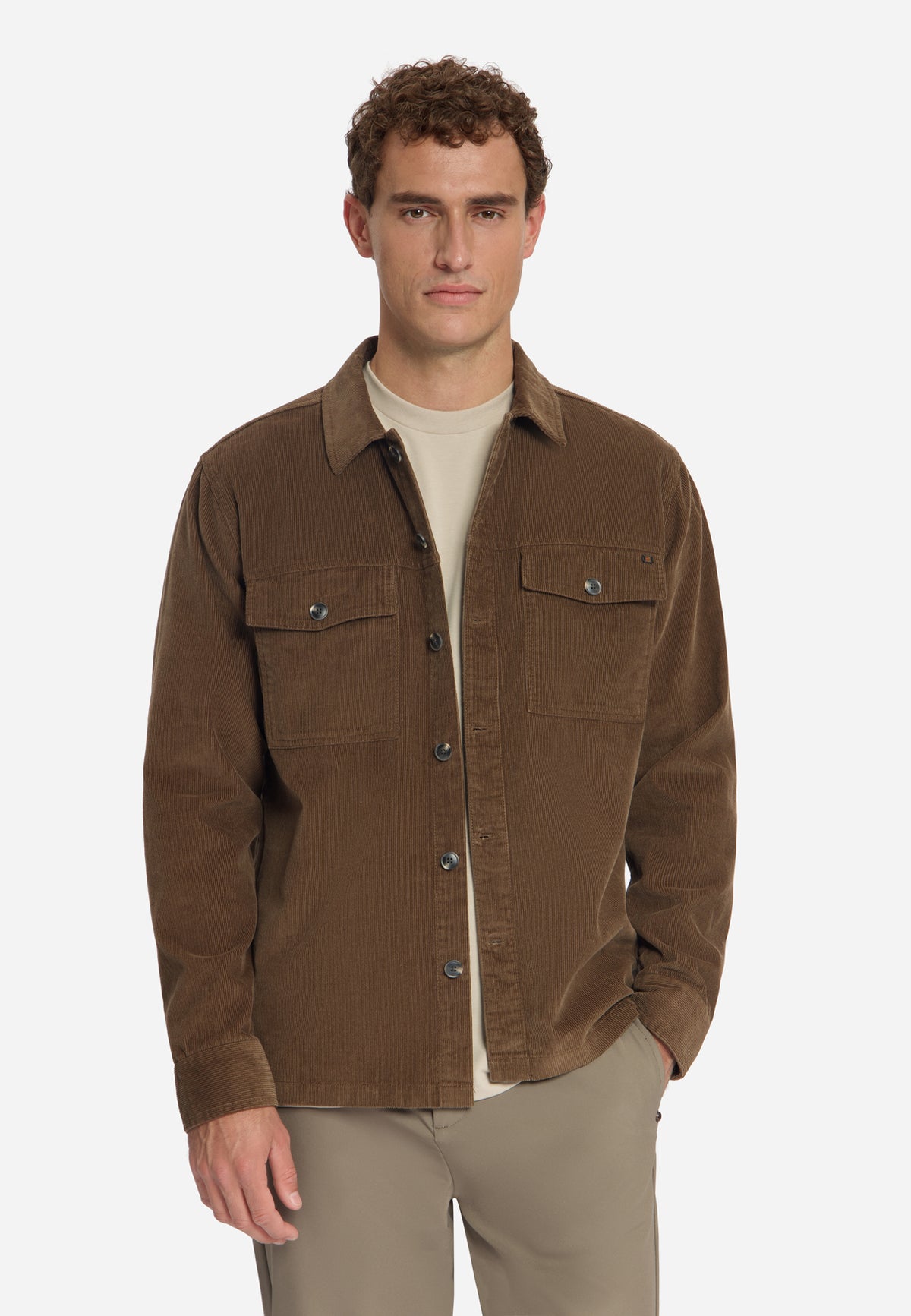 Overshirt van corduroy | Lichtbruin