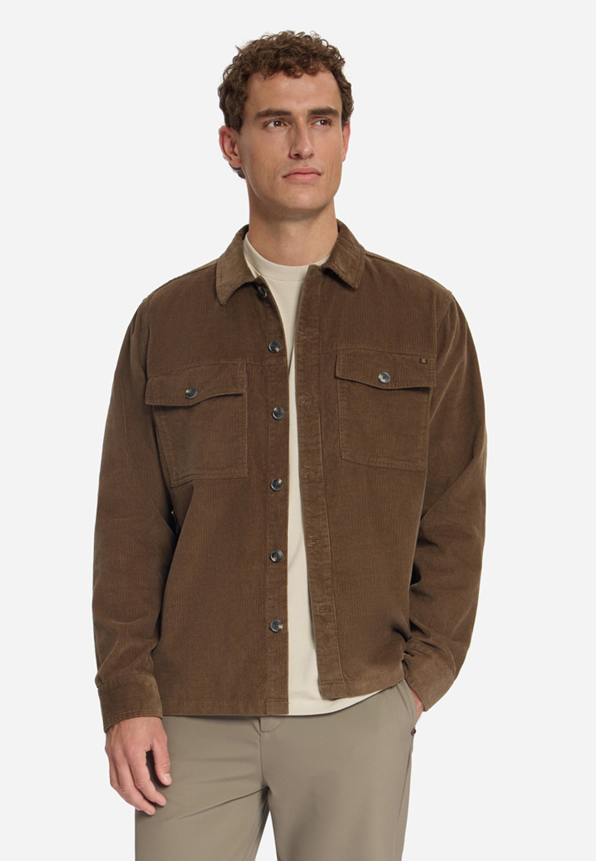 Overshirt van corduroy | Lichtbruin