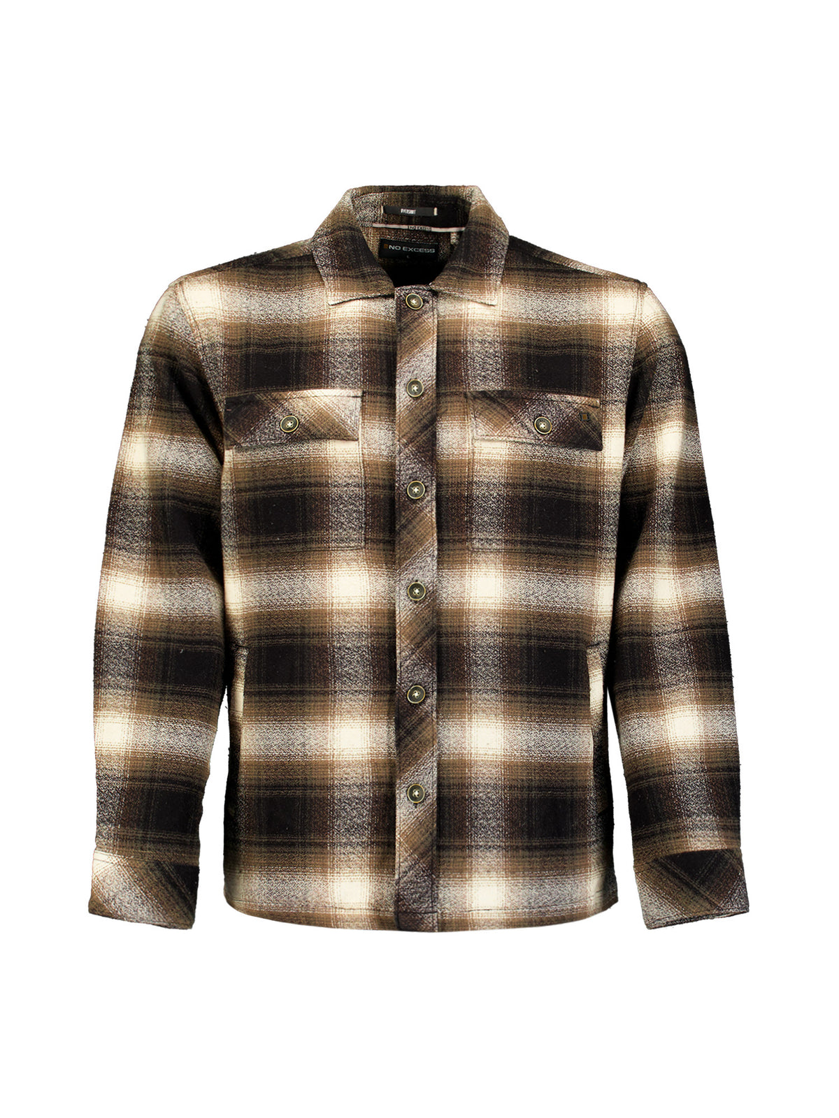 Katoenen geruit overshirt | Stone