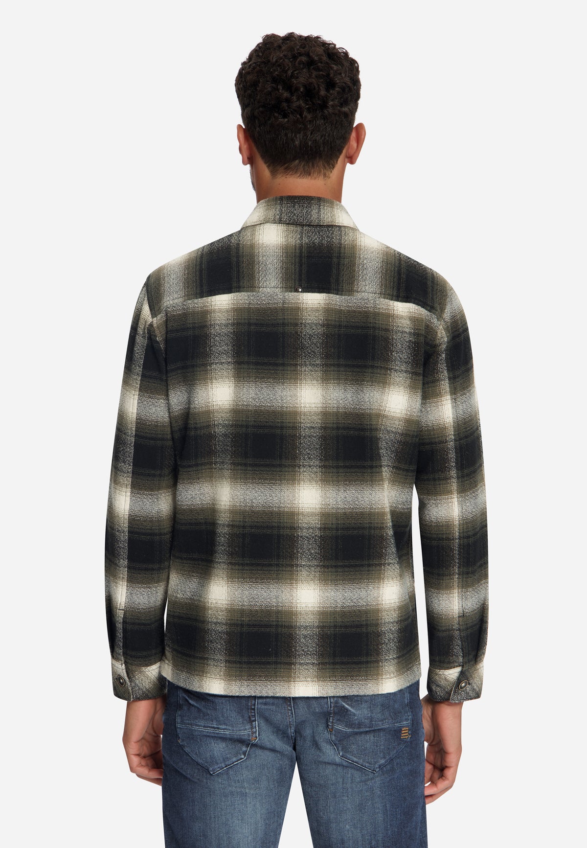 Katoenen geruit overshirt | Black