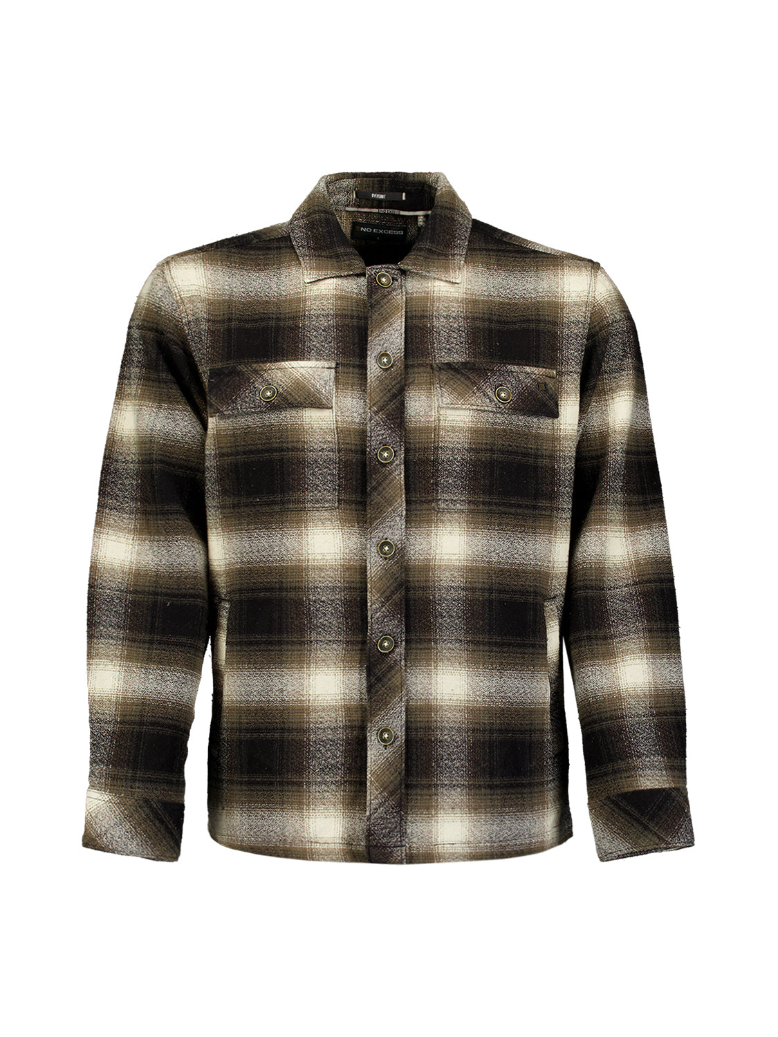 Katoenen geruit overshirt | Black
