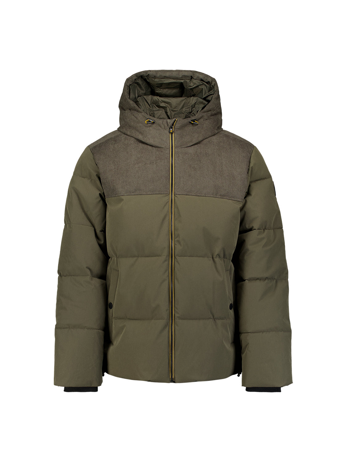 Jas met korte pasvorm, puffer, corduroy-mix | Army